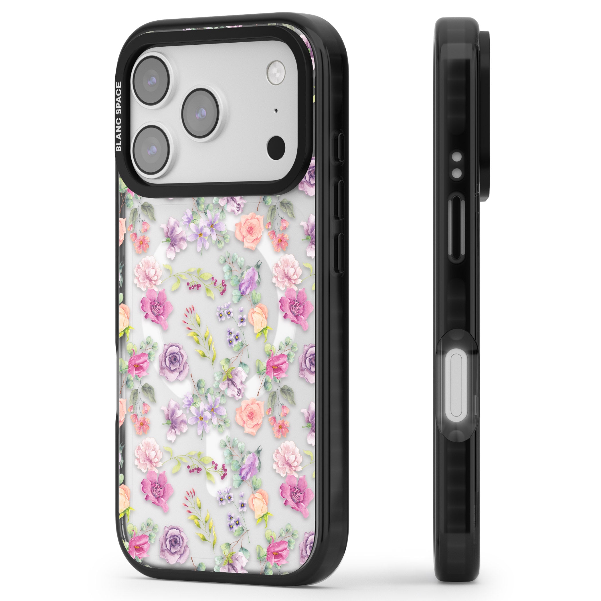 Sunday Flowers iPhone 17 Pro Impact Pro Black Phone Case Side Profile