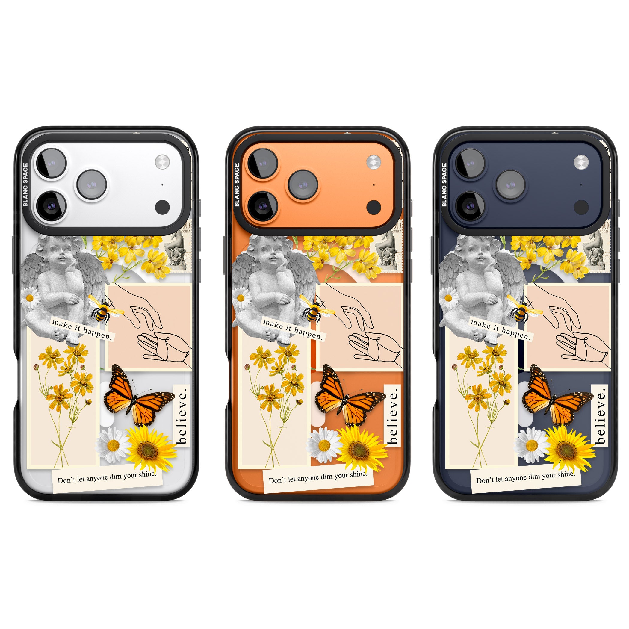 Vintage Wildflower Collage iPhone 17 Pro Impact Pro Black Phone Case APT Impact Protection