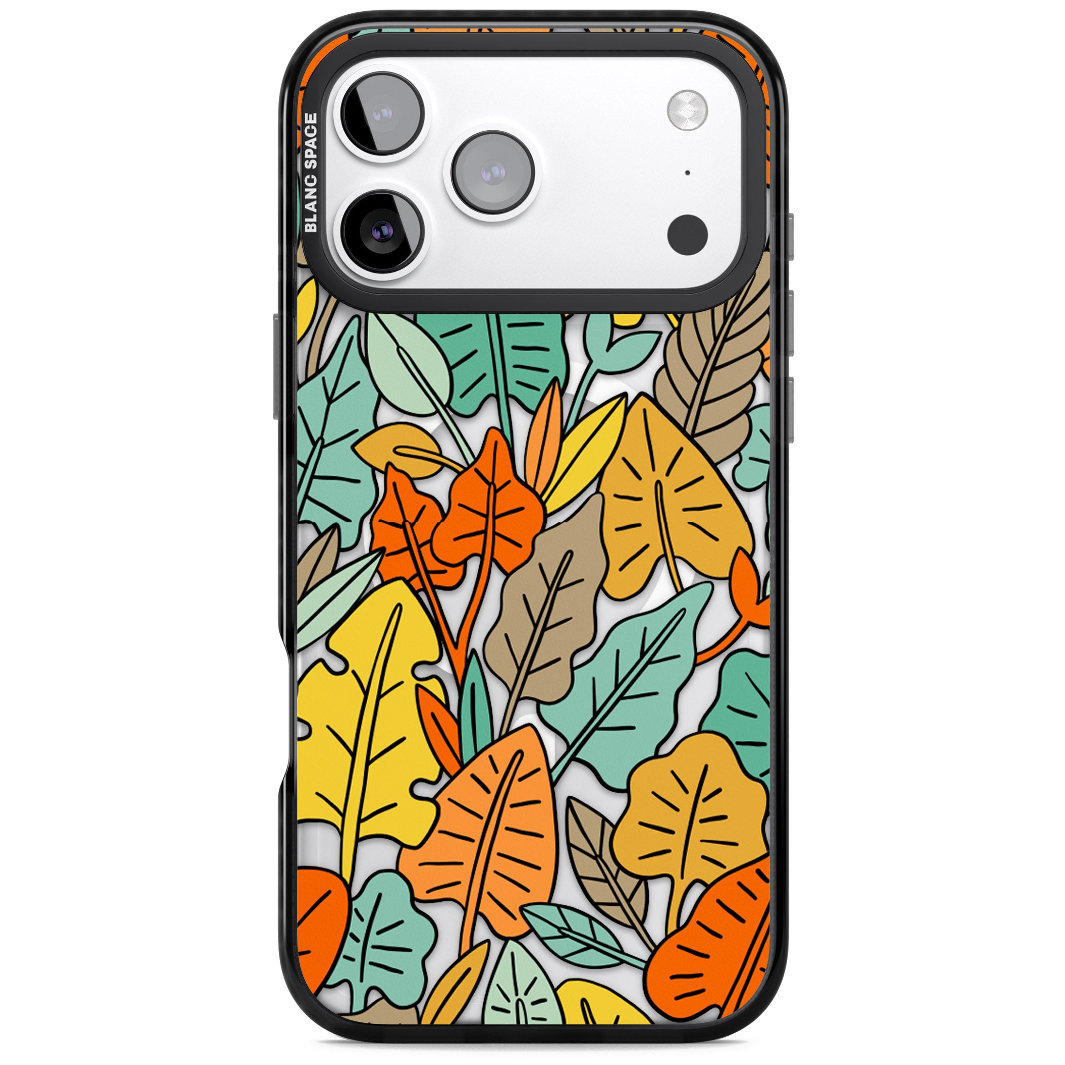 Pastel Toned Autumn Leaves iPhone 17 Pro Impact Pro Black Phone Case