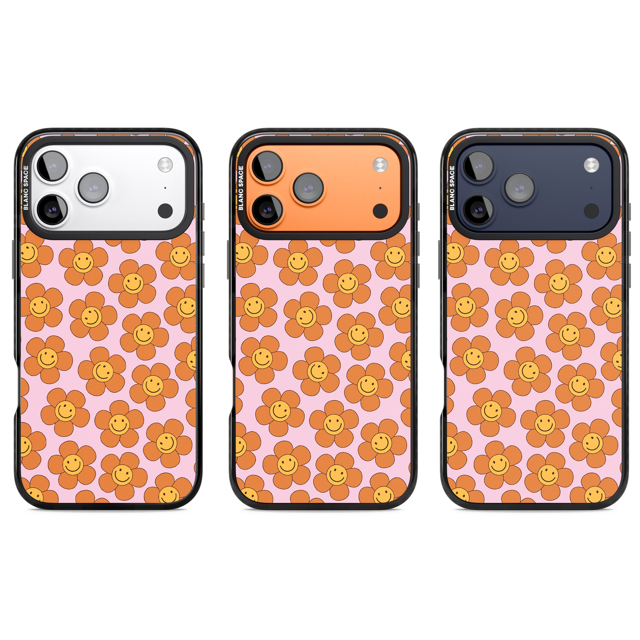 Floral Smiles iPhone 17 Pro Impact Pro Black Phone Case APT Impact Protection