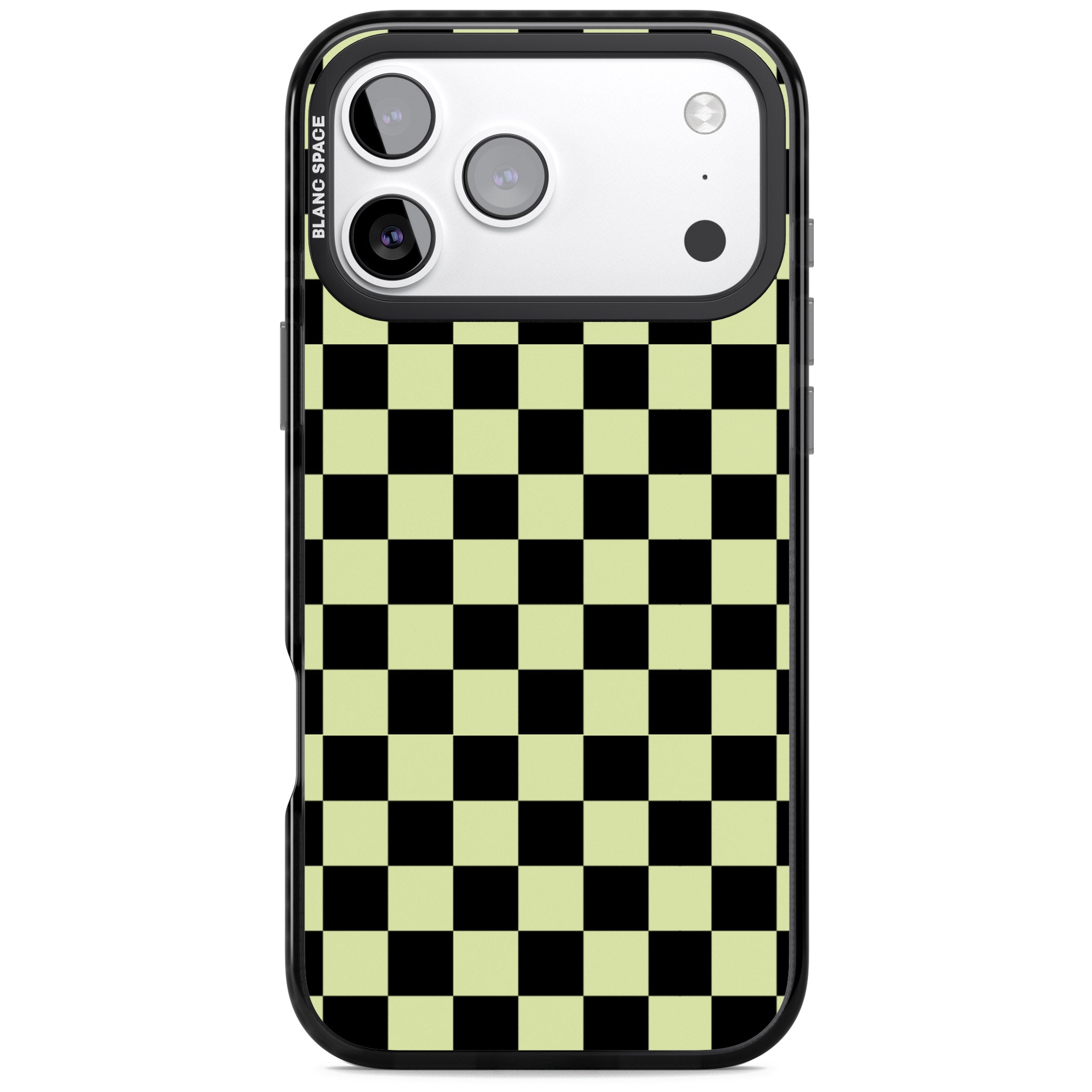 Black & Lime Check iPhone 17 Pro Impact Pro Black Phone Case