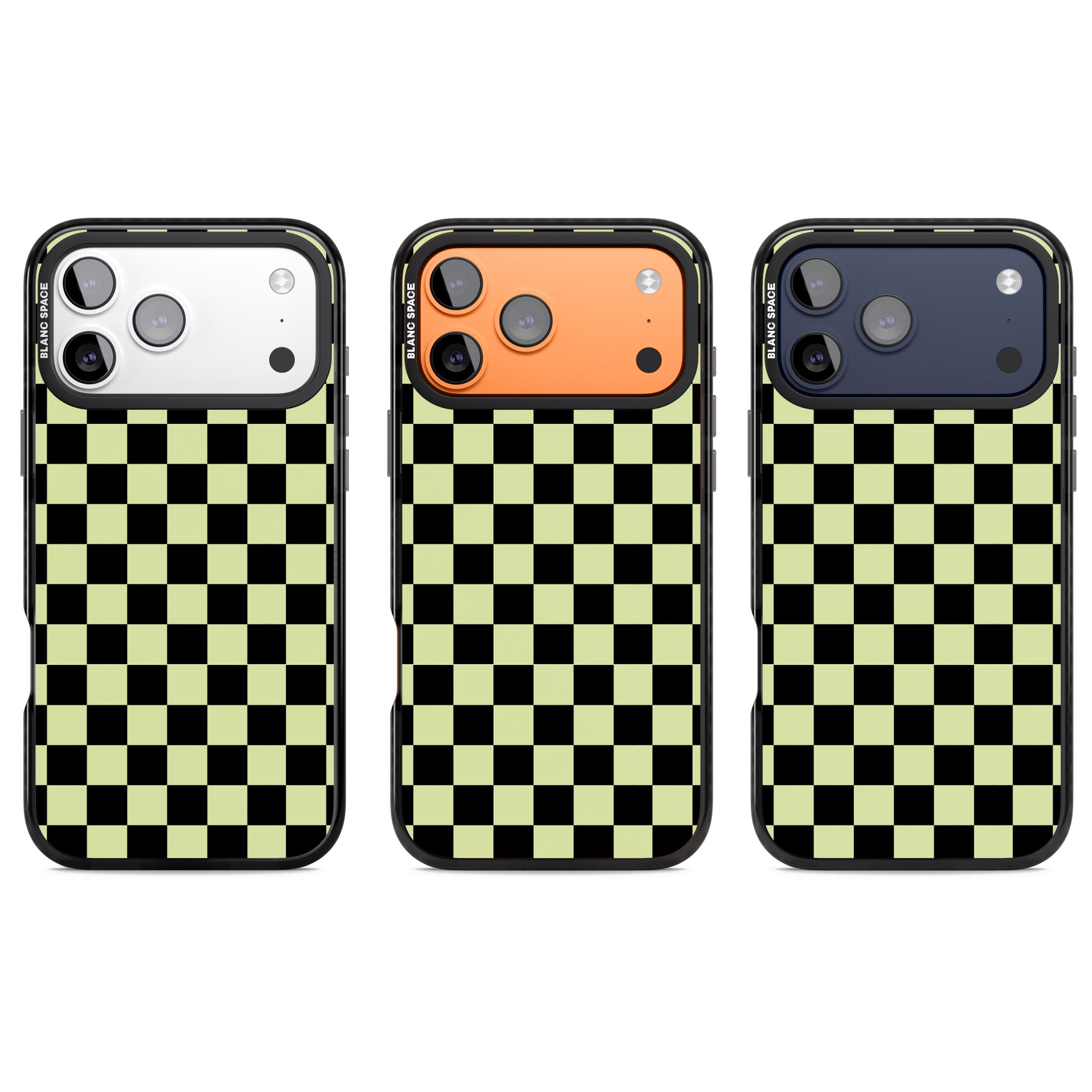 Black & Lime Check iPhone 17 Pro Impact Pro Black Phone Case APT Impact Protection
