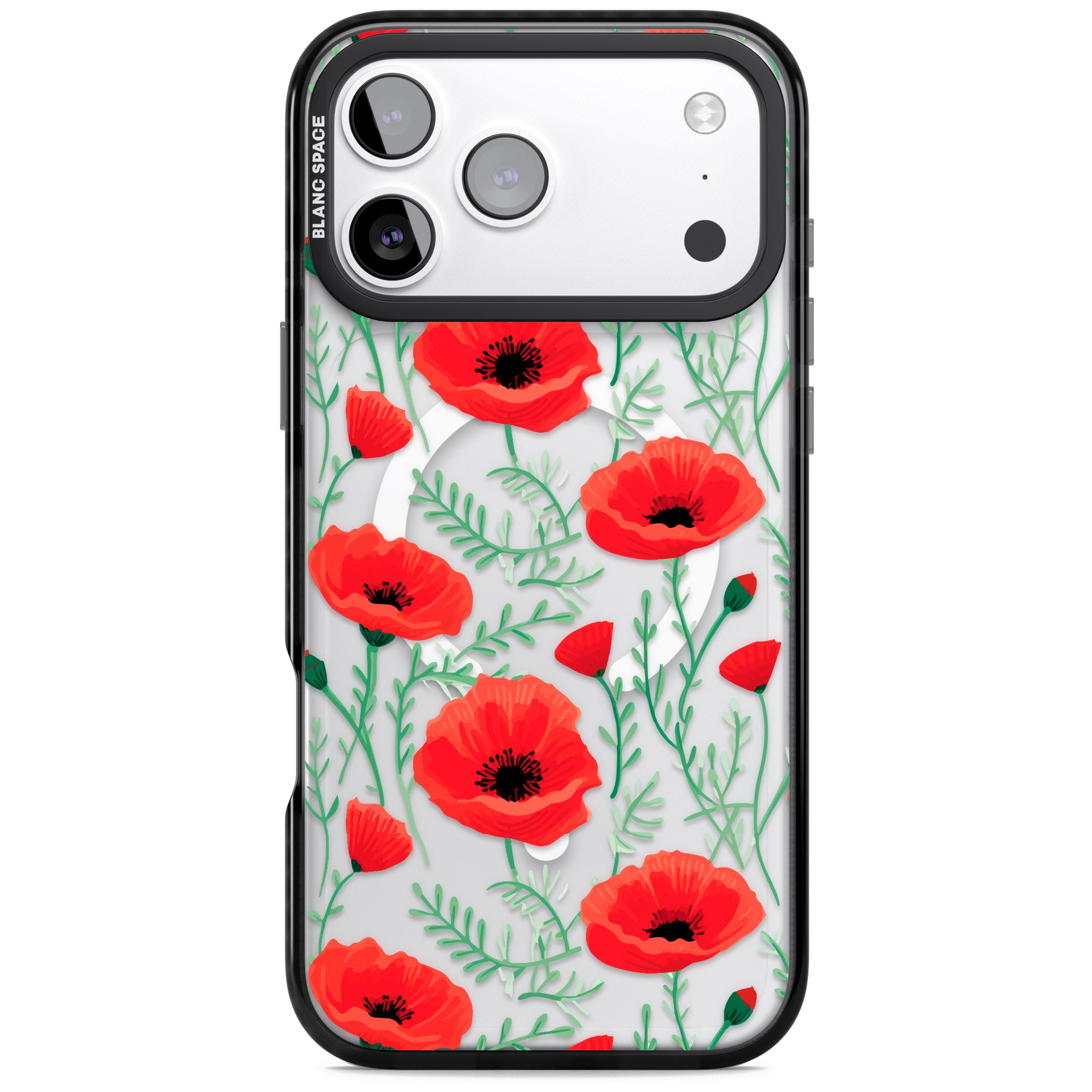 Poppy Garden iPhone 17 Pro Impact Pro Black Phone Case