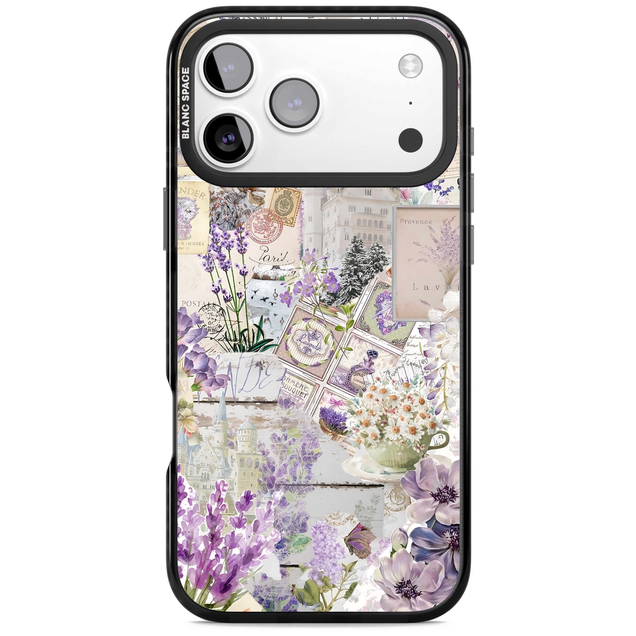 Soft Lavender Collage iPhone 17 Pro Impact Pro Black Phone Case