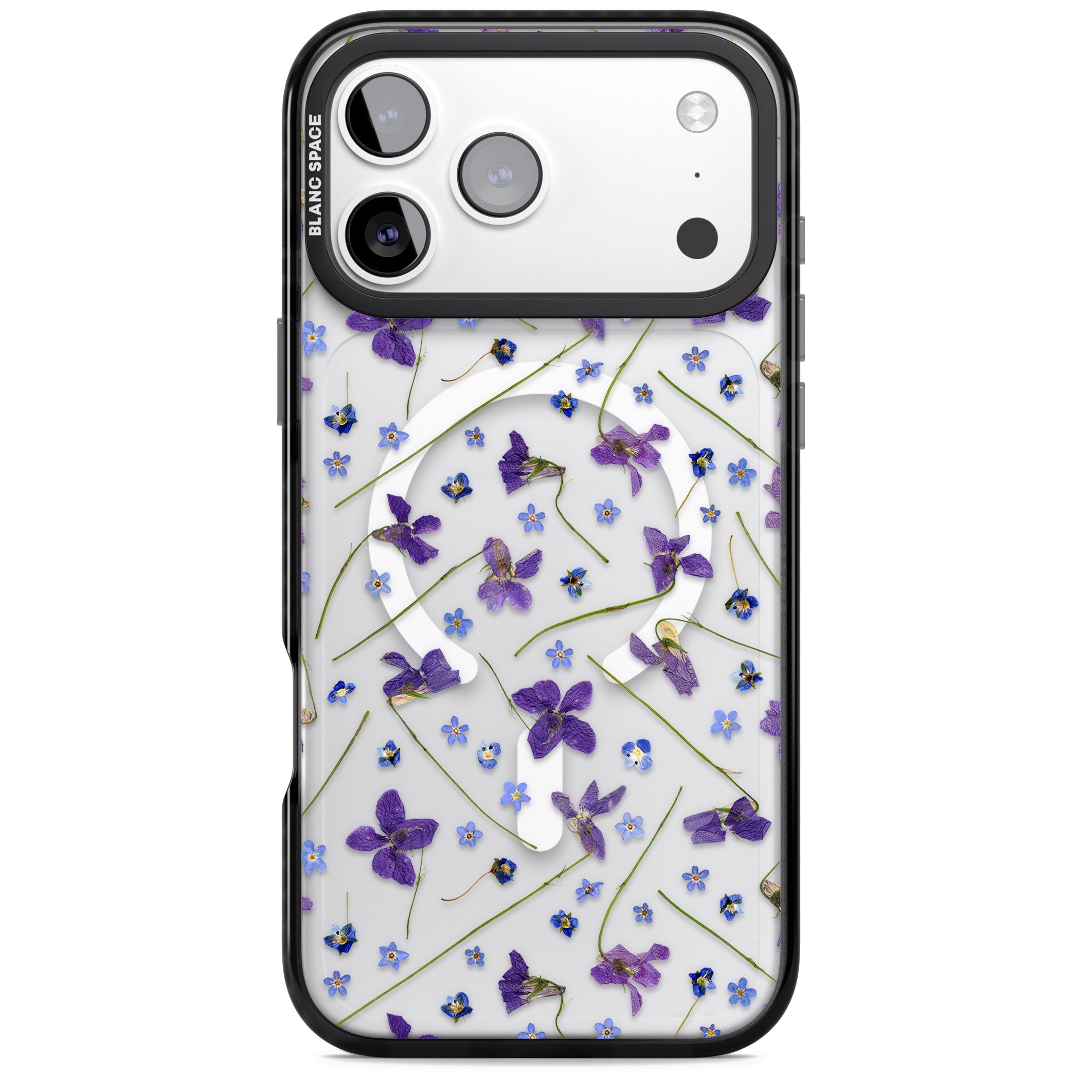 Pressed Violet Flower iPhone 17 Pro Impact Pro Black Phone Case