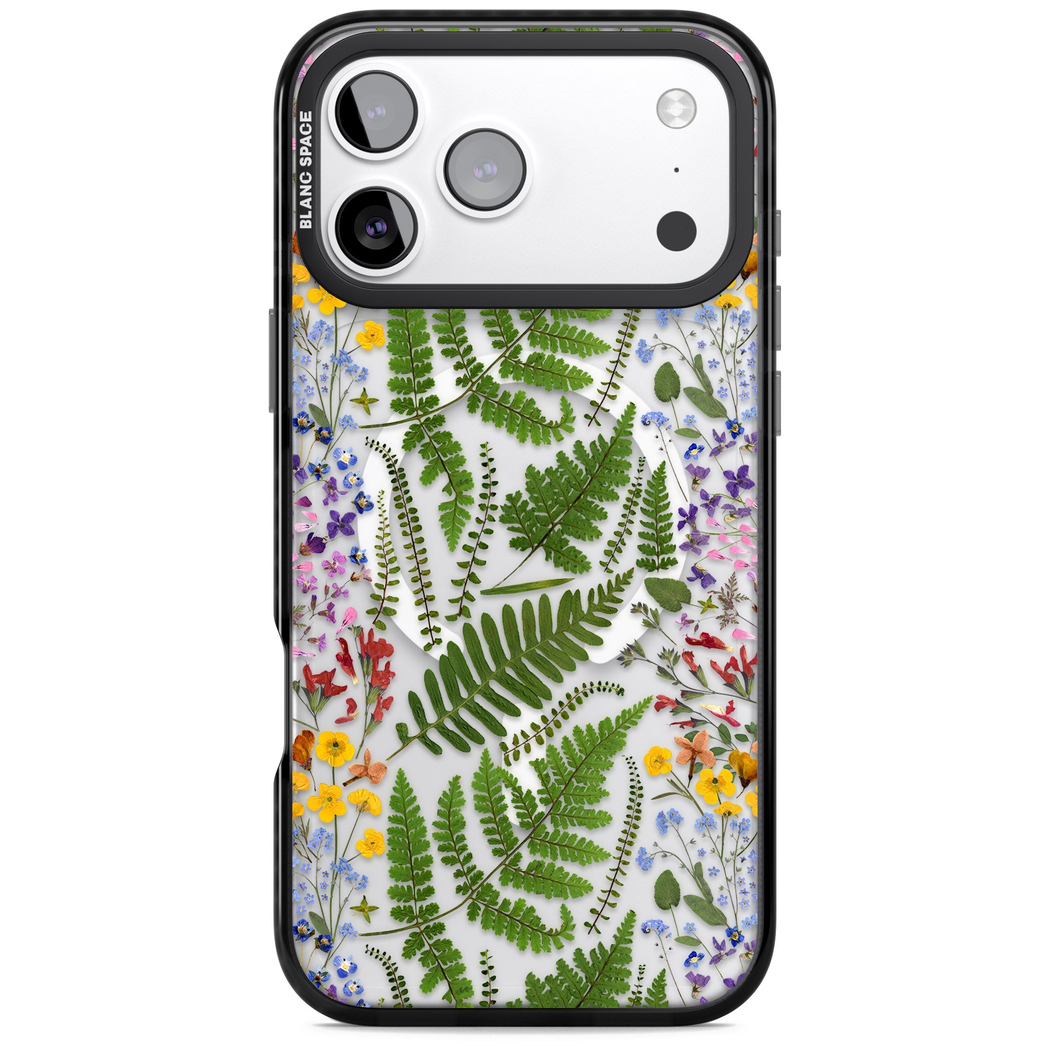 Botanical Fern & Floral iPhone 17 Pro Impact Pro Black Phone Case