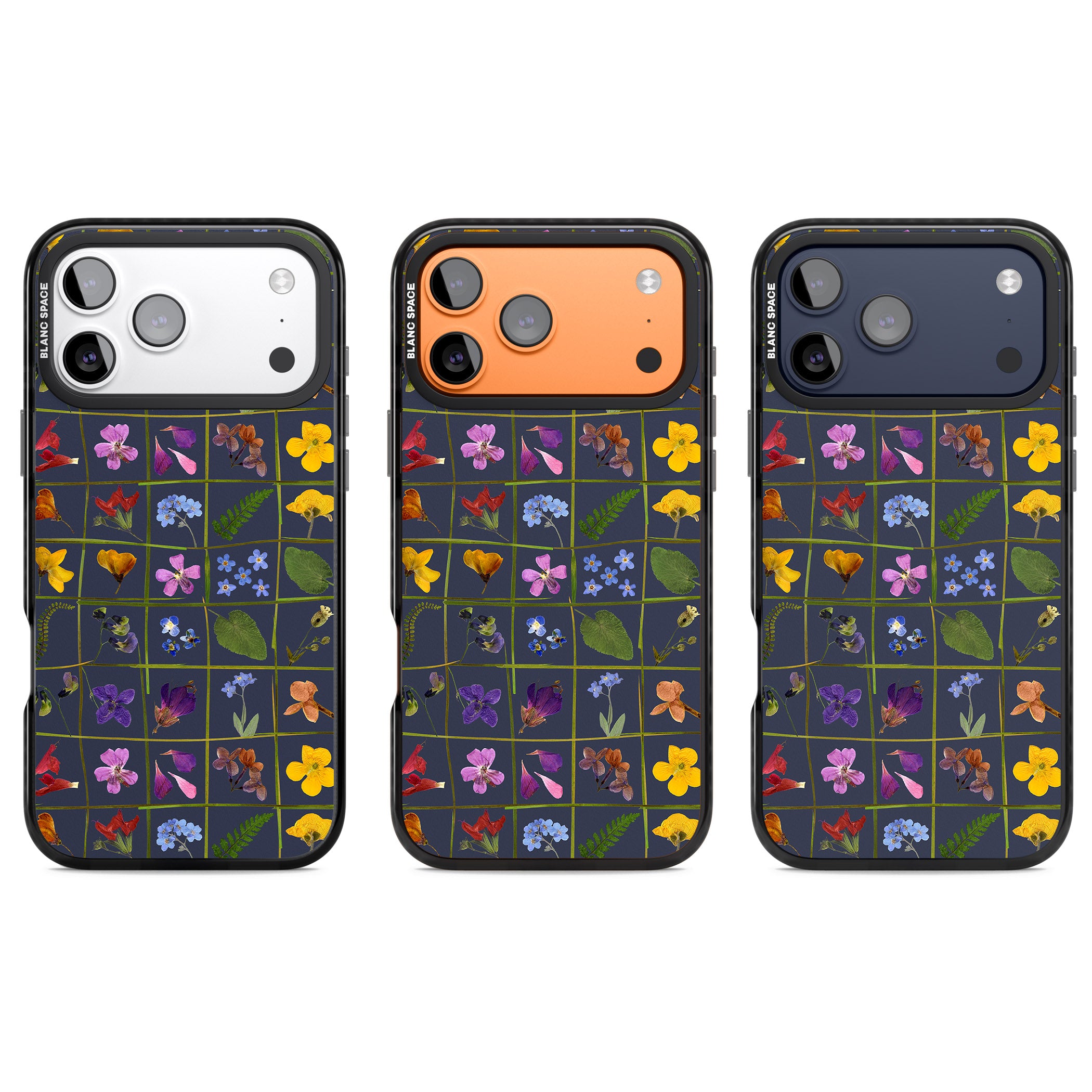 Wildflower Grid iPhone 17 Pro Impact Pro Black Phone Case APT Impact Protection