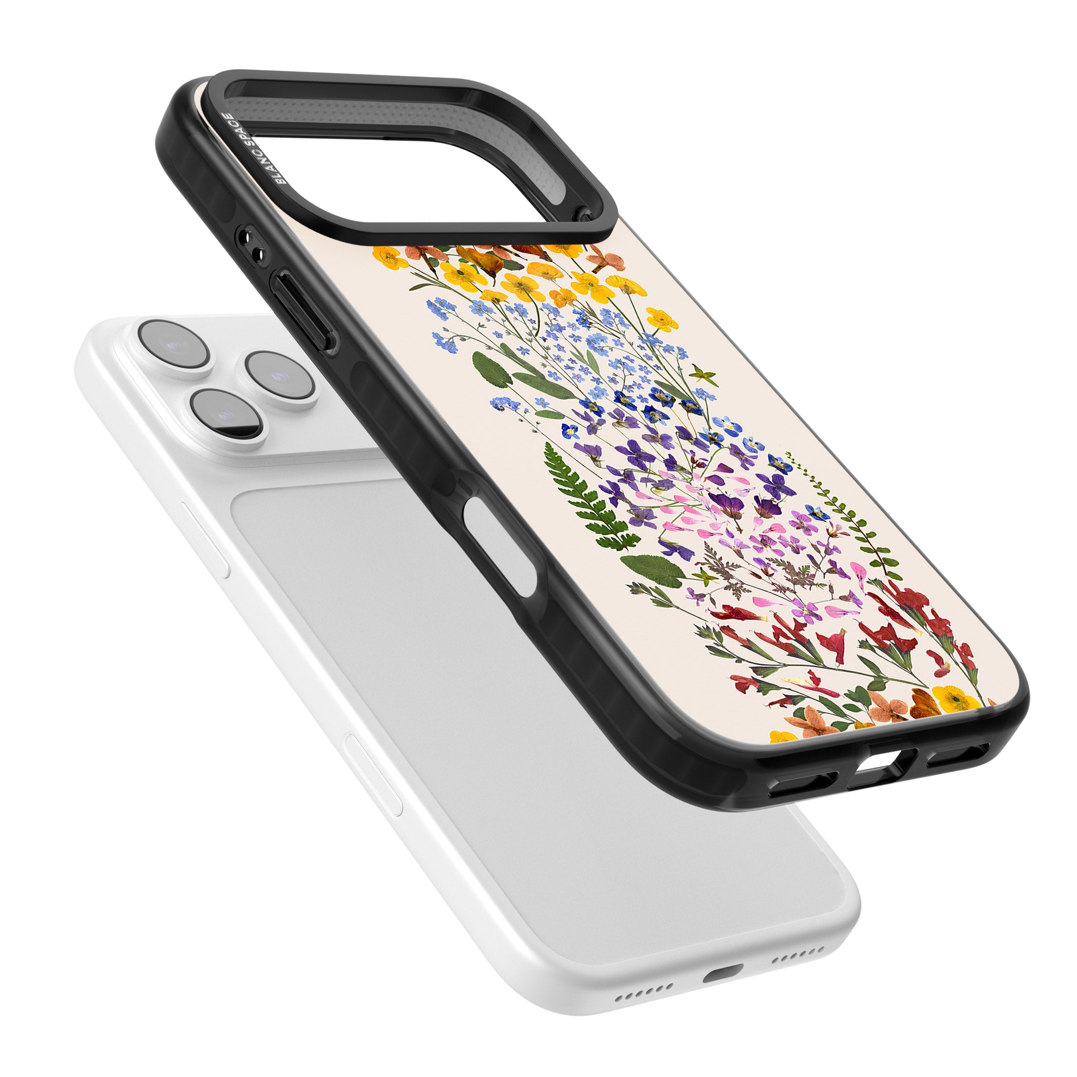 Cream Wildflower iPhone 17 Pro Impact Pro Black Phone Case Colours