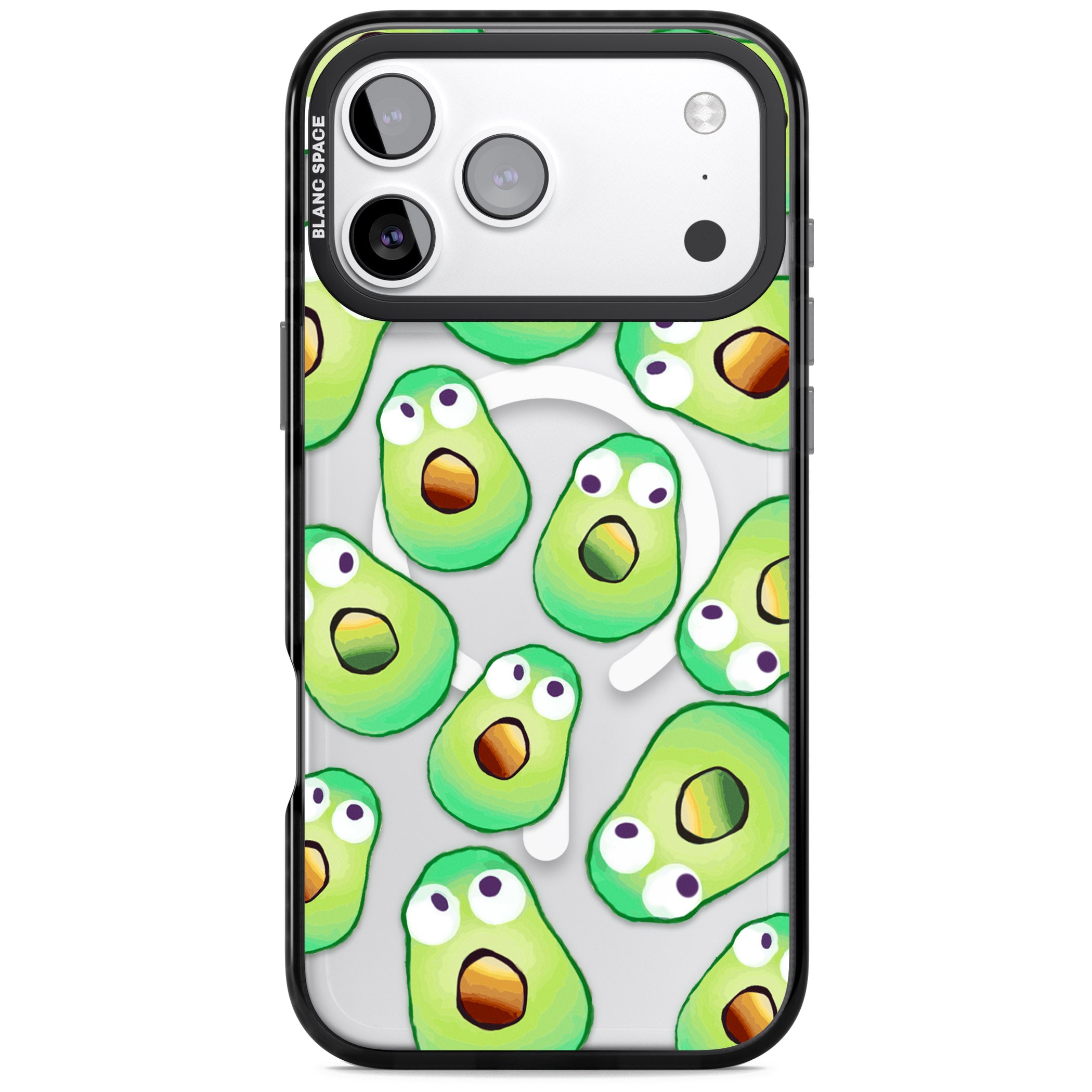 Shocked Avocados iPhone 17 Pro Impact Pro Black Phone Case