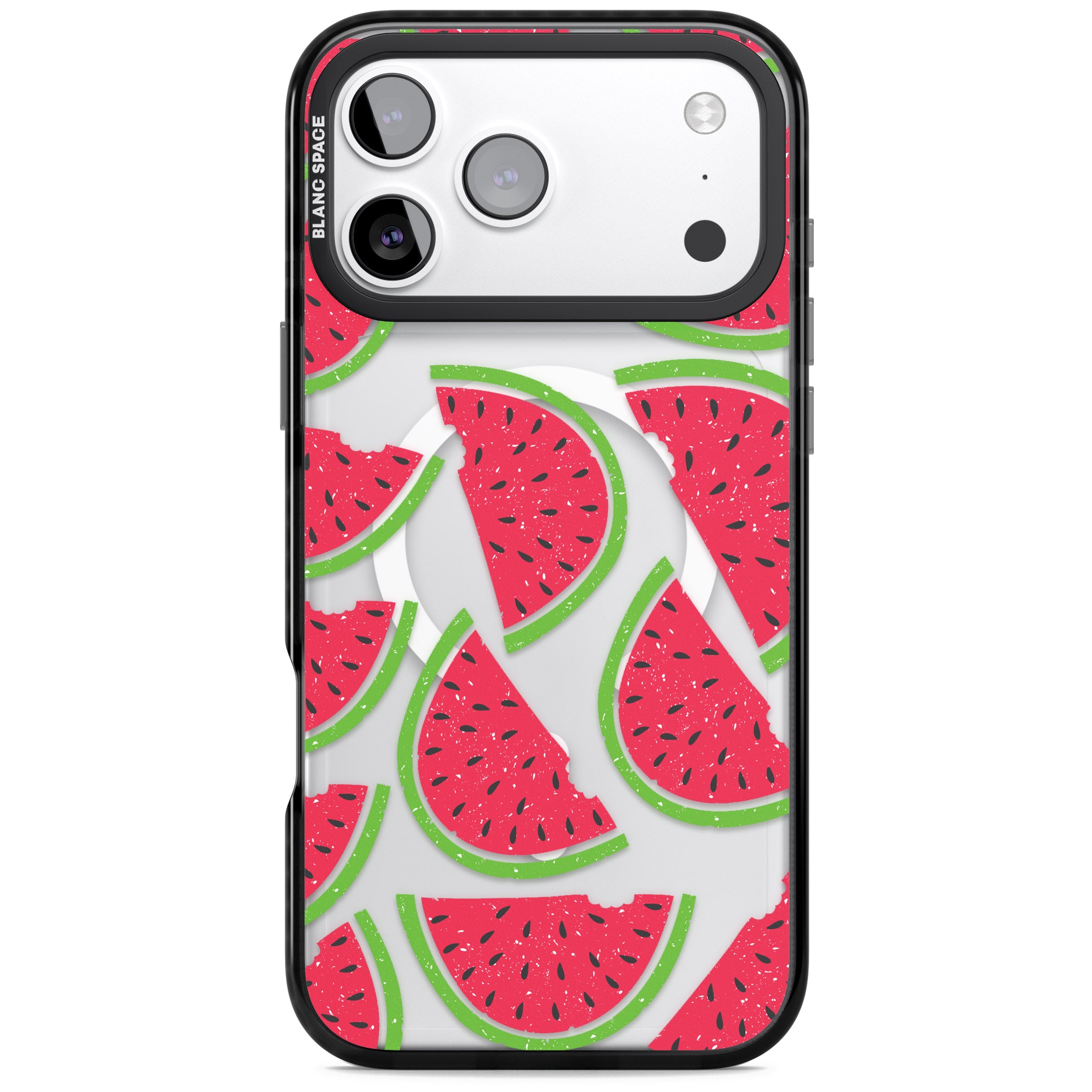 Watermelon Pattern iPhone 17 Pro Impact Pro Black Phone Case