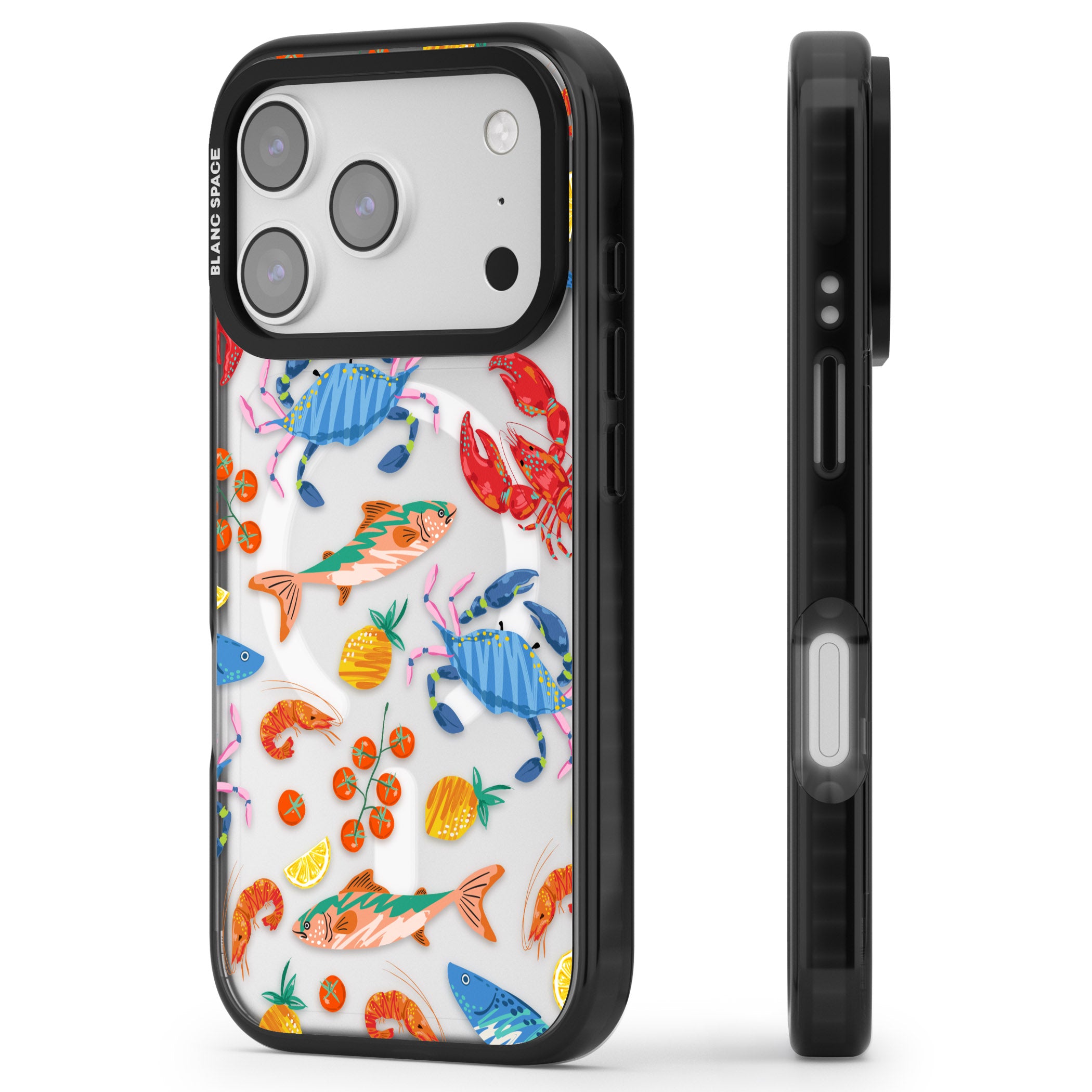 Vibrant Sealife iPhone 17 Pro Impact Pro Black Phone Case Side Profile