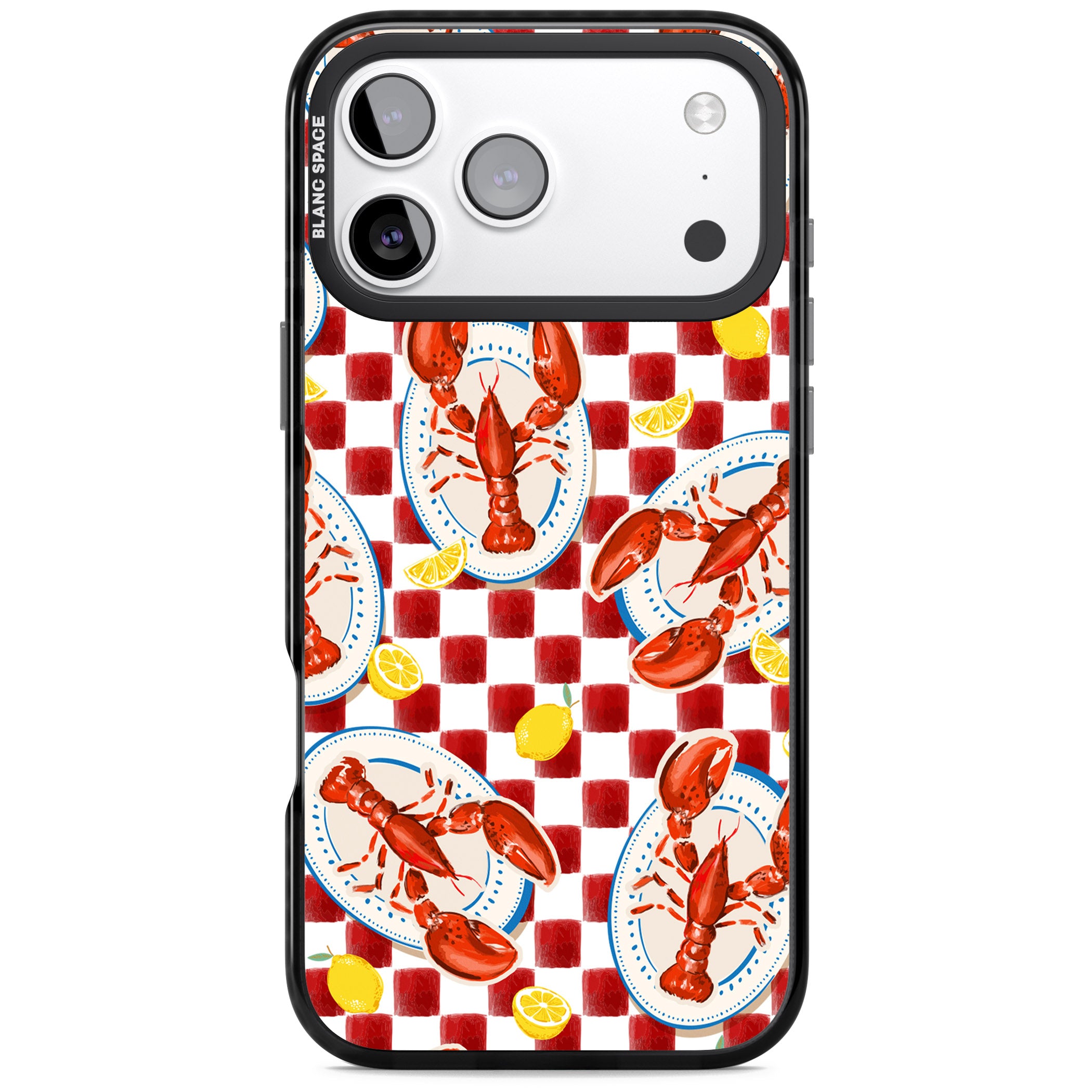 Red Lobster Checkered iPhone 17 Pro Impact Pro Black Phone Case