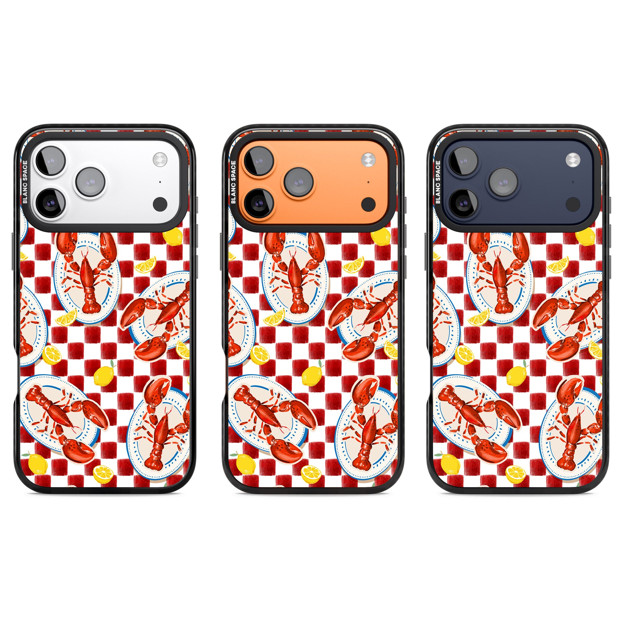 Red Lobster Checkered iPhone 17 Pro Impact Pro Black Phone Case APT Impact Protection