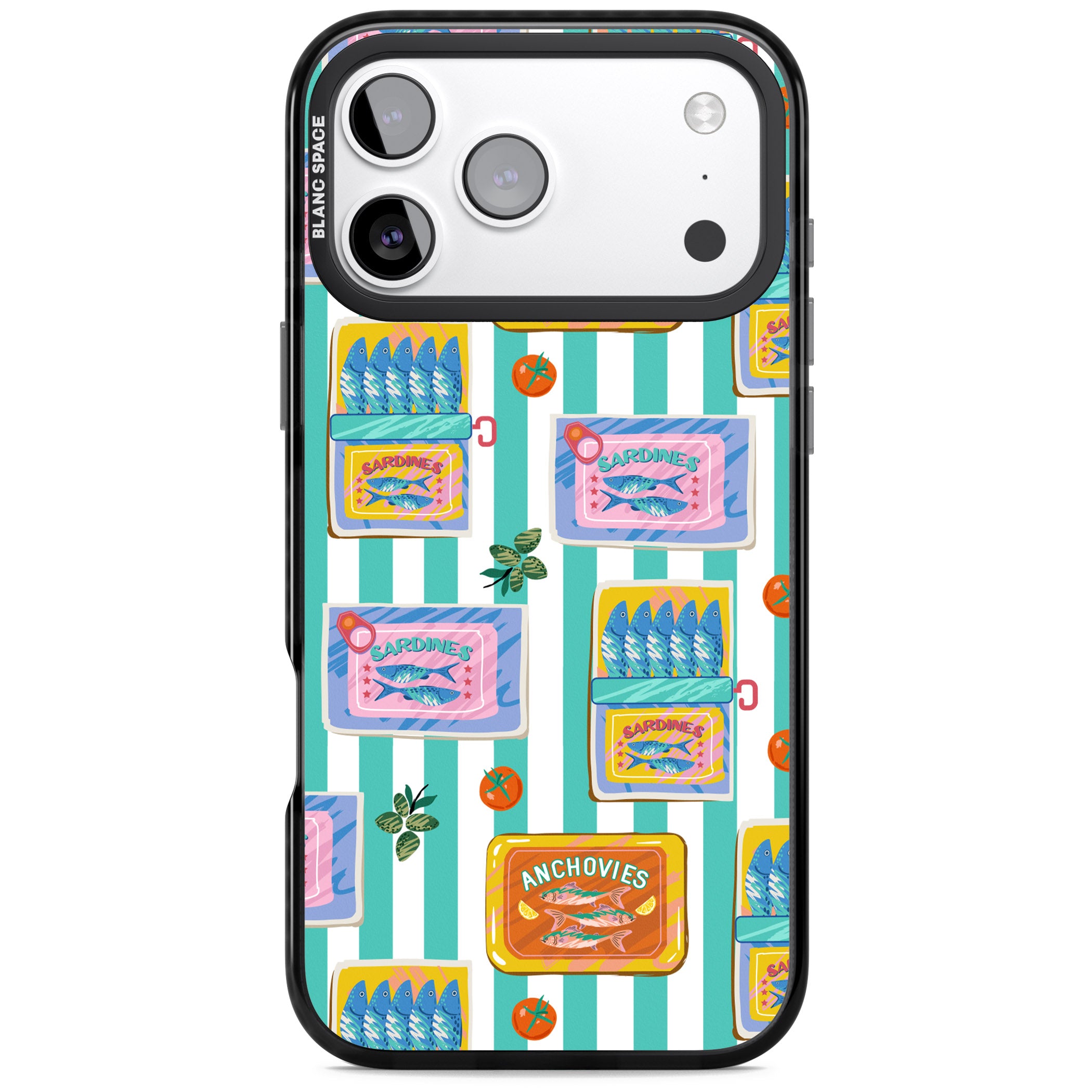 Sardine & Anchovy Stripes iPhone 17 Pro Impact Pro Black Phone Case