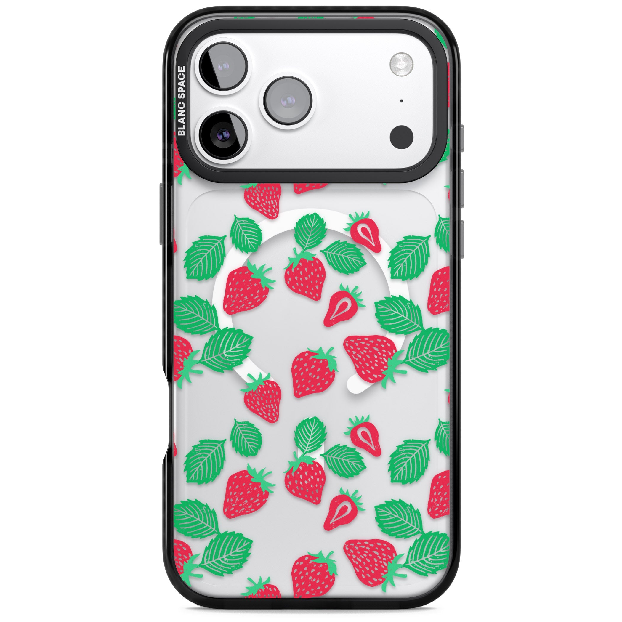 Strawberry Delight iPhone 17 Pro Impact Pro Black Phone Case