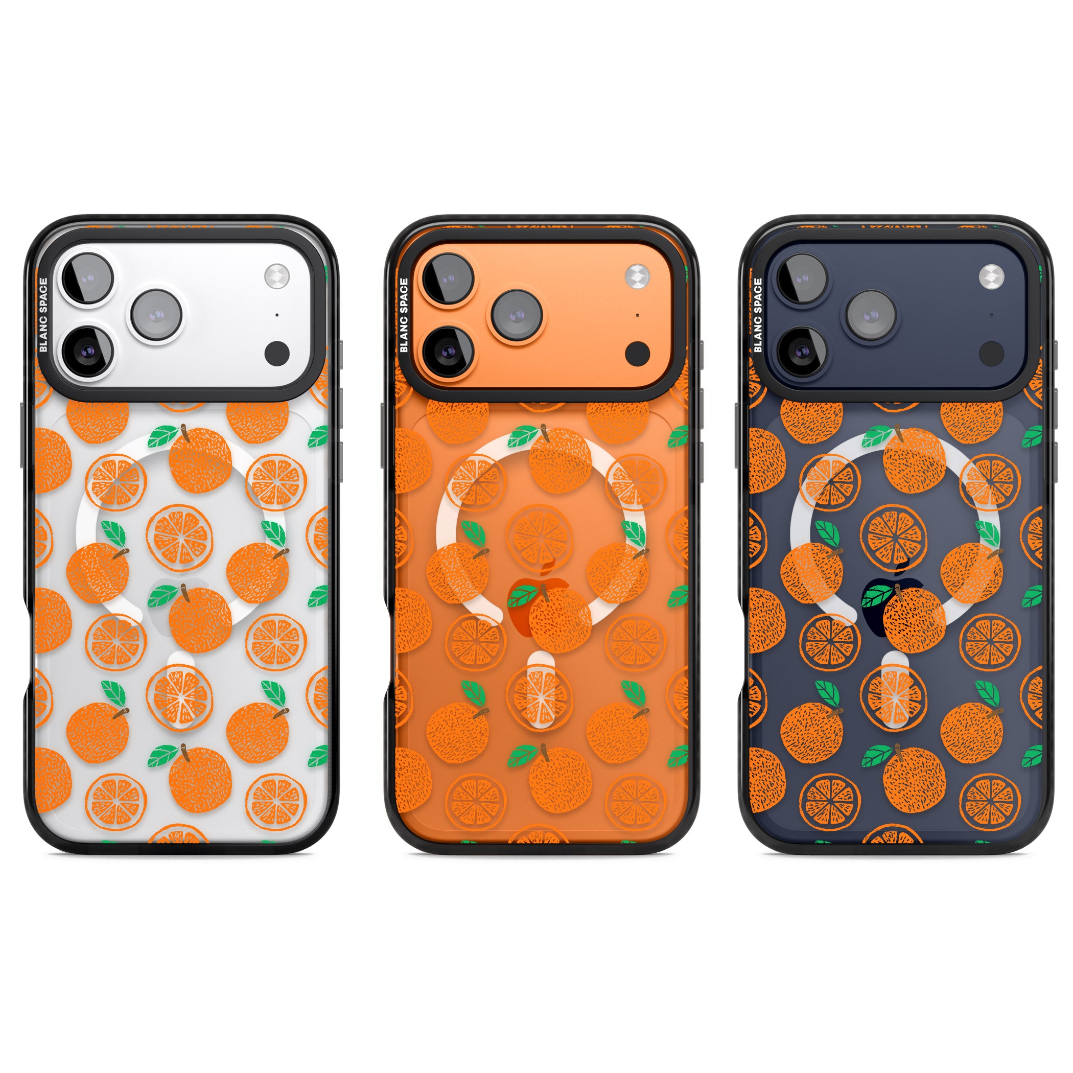Orange Pattern iPhone 17 Pro Impact Pro Black Phone Case APT Impact Protection