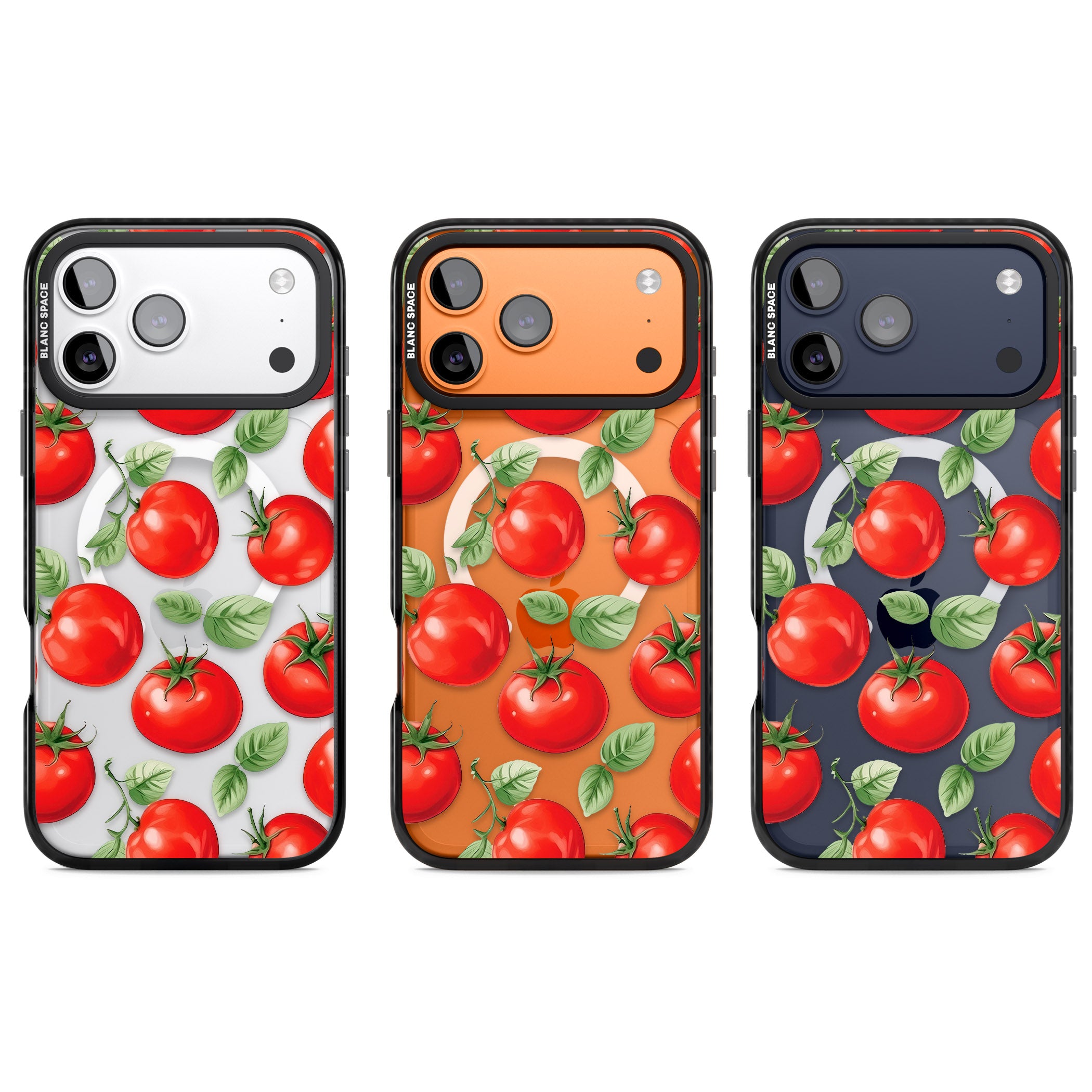 Tomato Pattern iPhone 17 Pro Impact Pro Black Phone Case APT Impact Protection