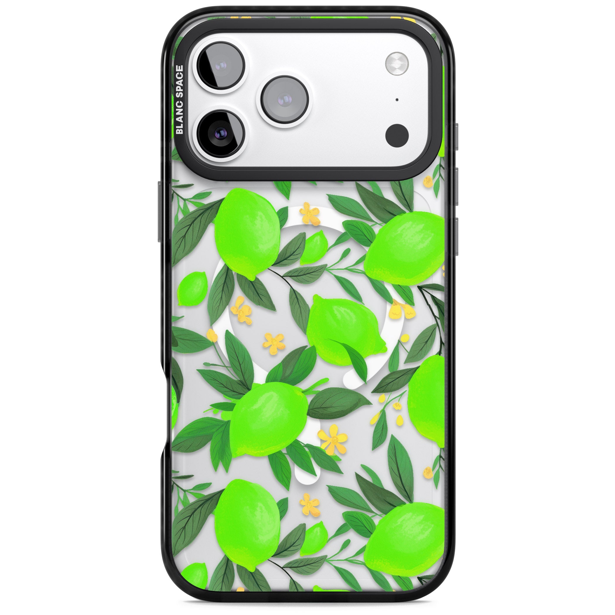 Lime Pattern iPhone 17 Pro Impact Pro Black Phone Case