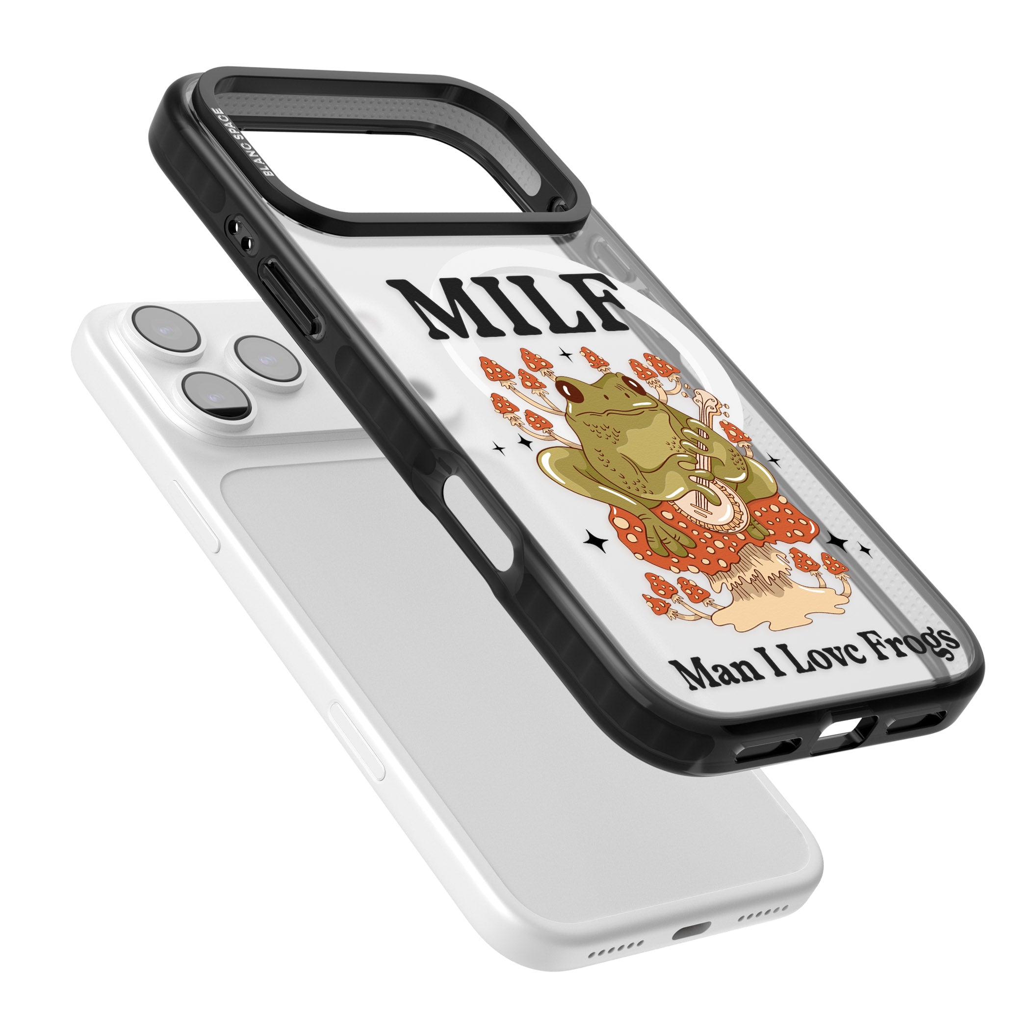 Man I Love Frogs iPhone 17 Pro Impact Pro Black Phone Case Colours