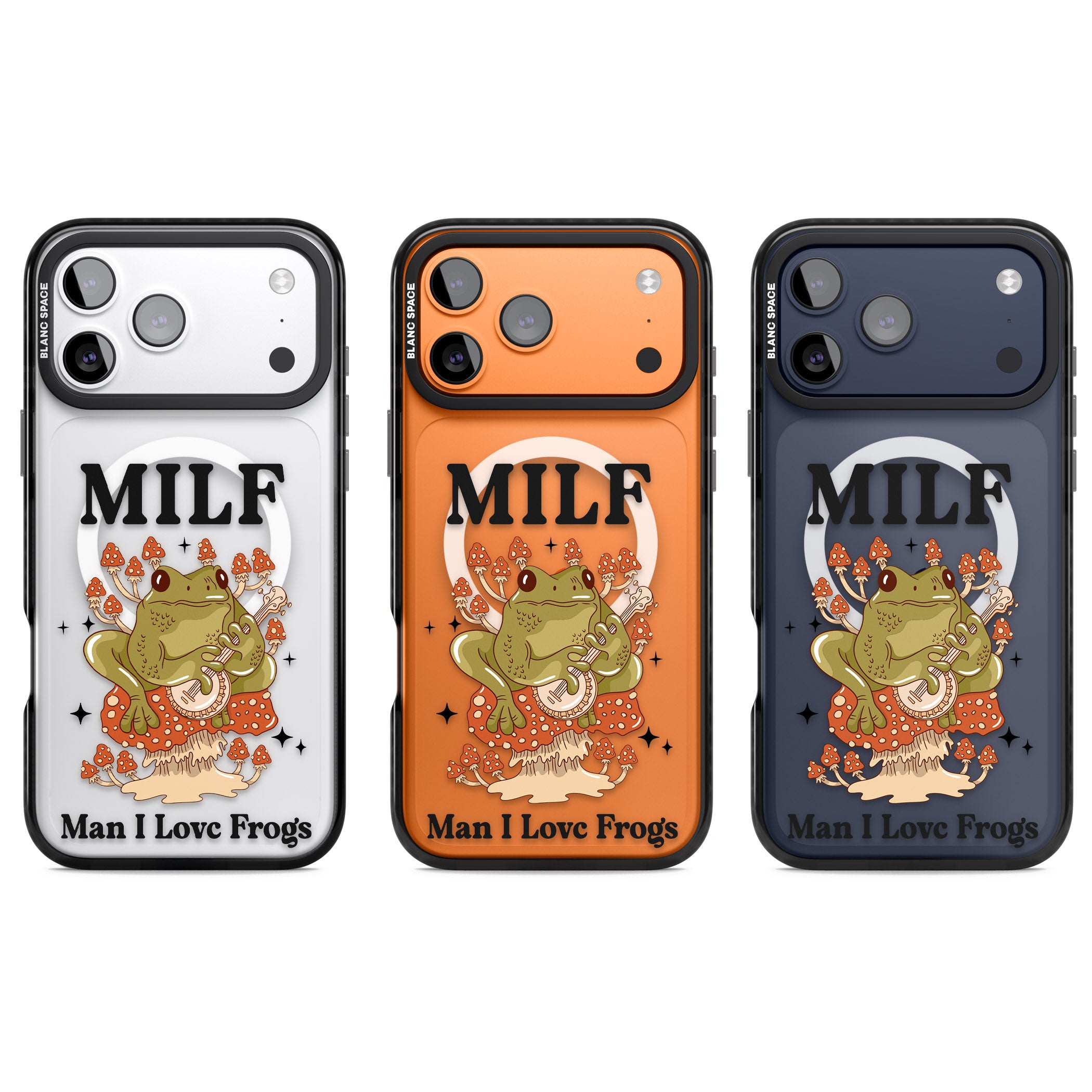 Man I Love Frogs iPhone 17 Pro Impact Pro Black Phone Case APT Impact Protection