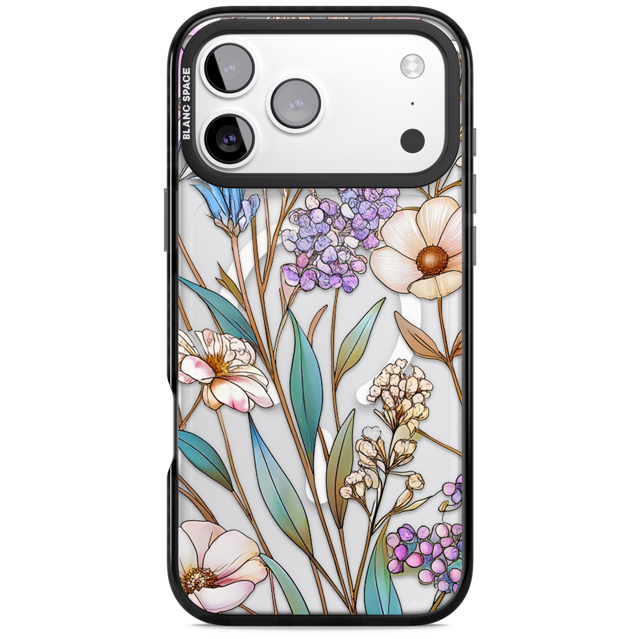 Glass Wildflower Mix iPhone 17 Pro Impact Pro Black Phone Case