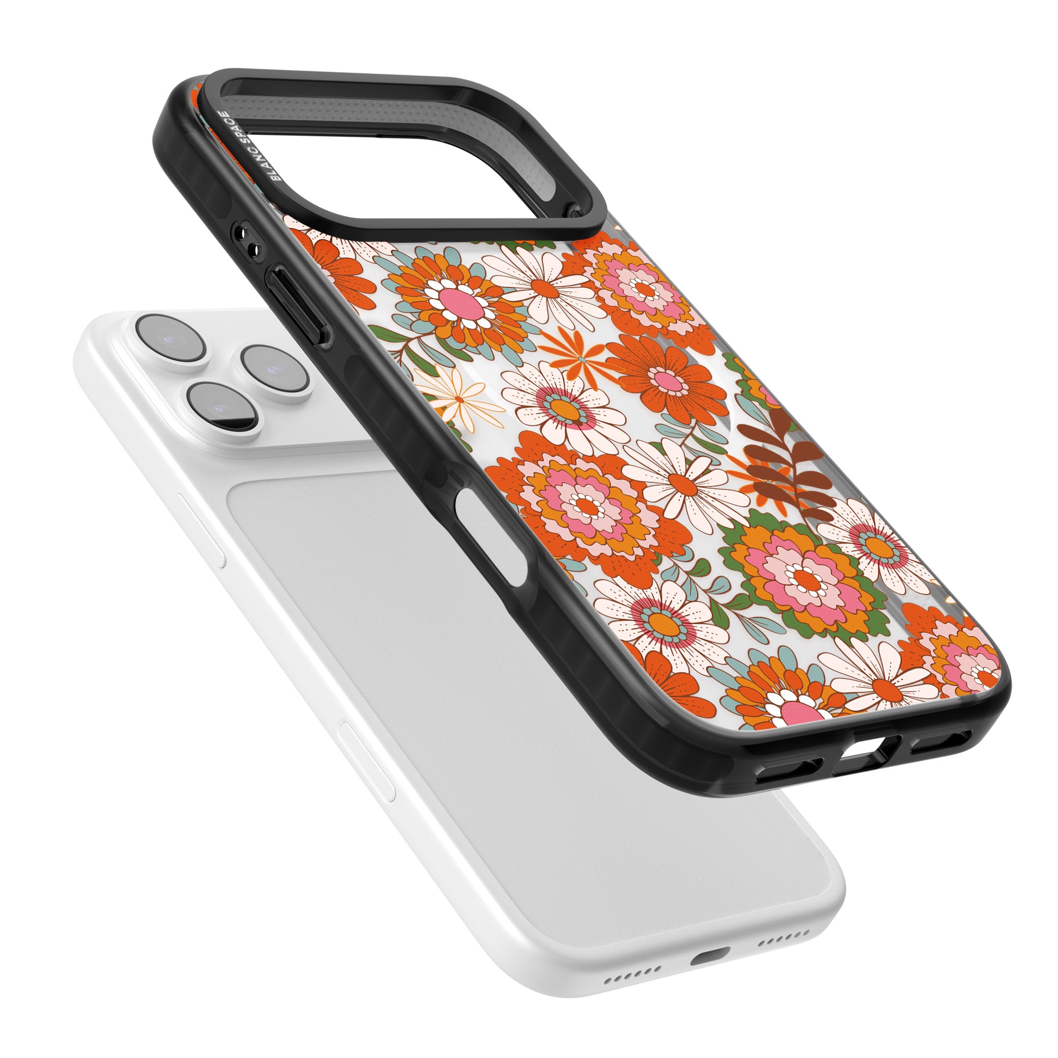 Seventies Bloom iPhone 17 Pro Impact Pro Black Phone Case Colours