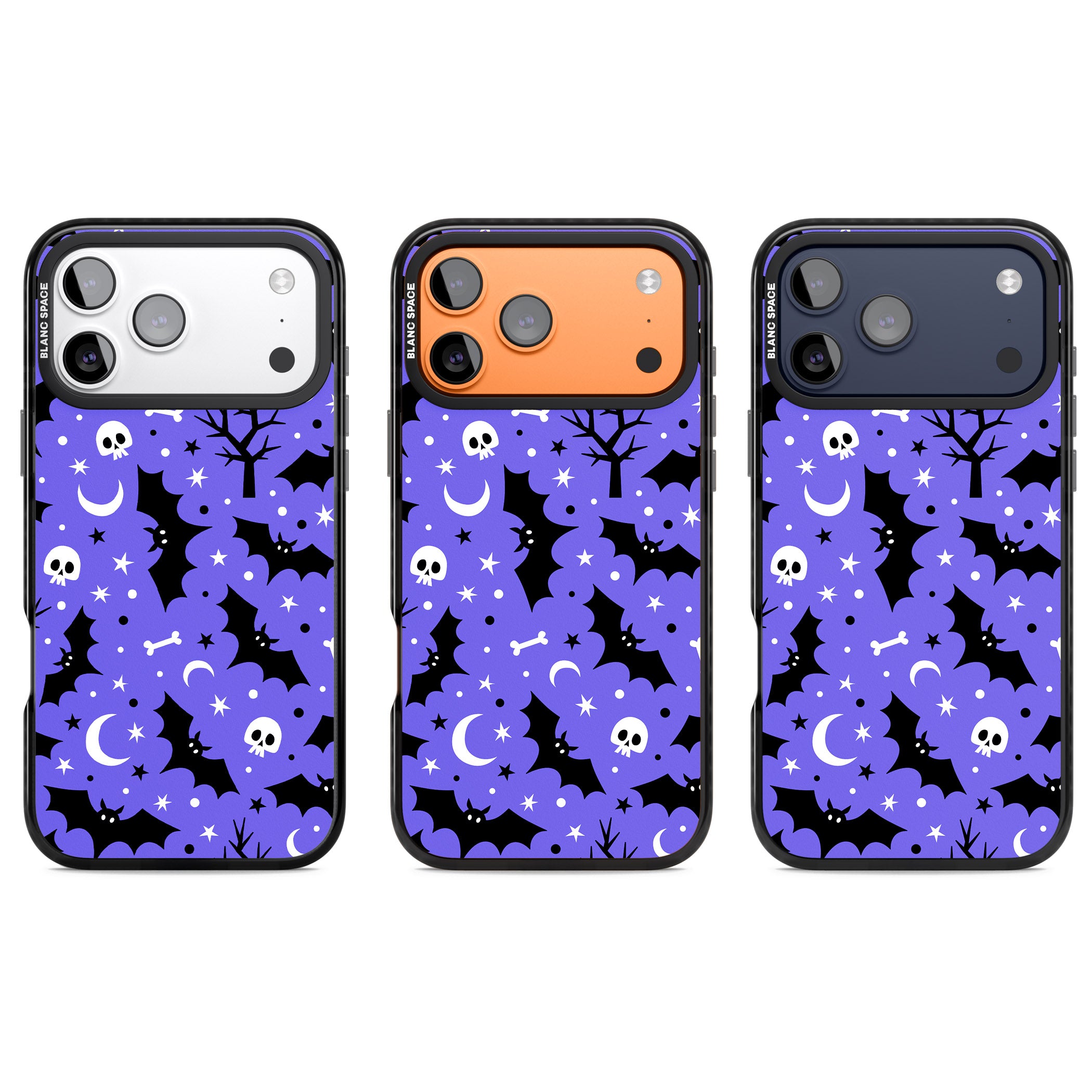 Bats N' Bones Pattern iPhone 17 Pro Impact Pro Black Phone Case APT Impact Protection