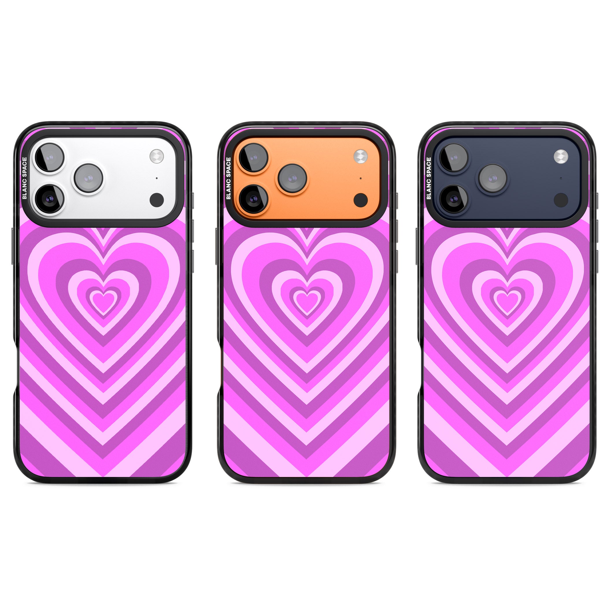 Pink Heart Illusion iPhone 17 Pro Impact Pro Black Phone Case APT Impact Protection