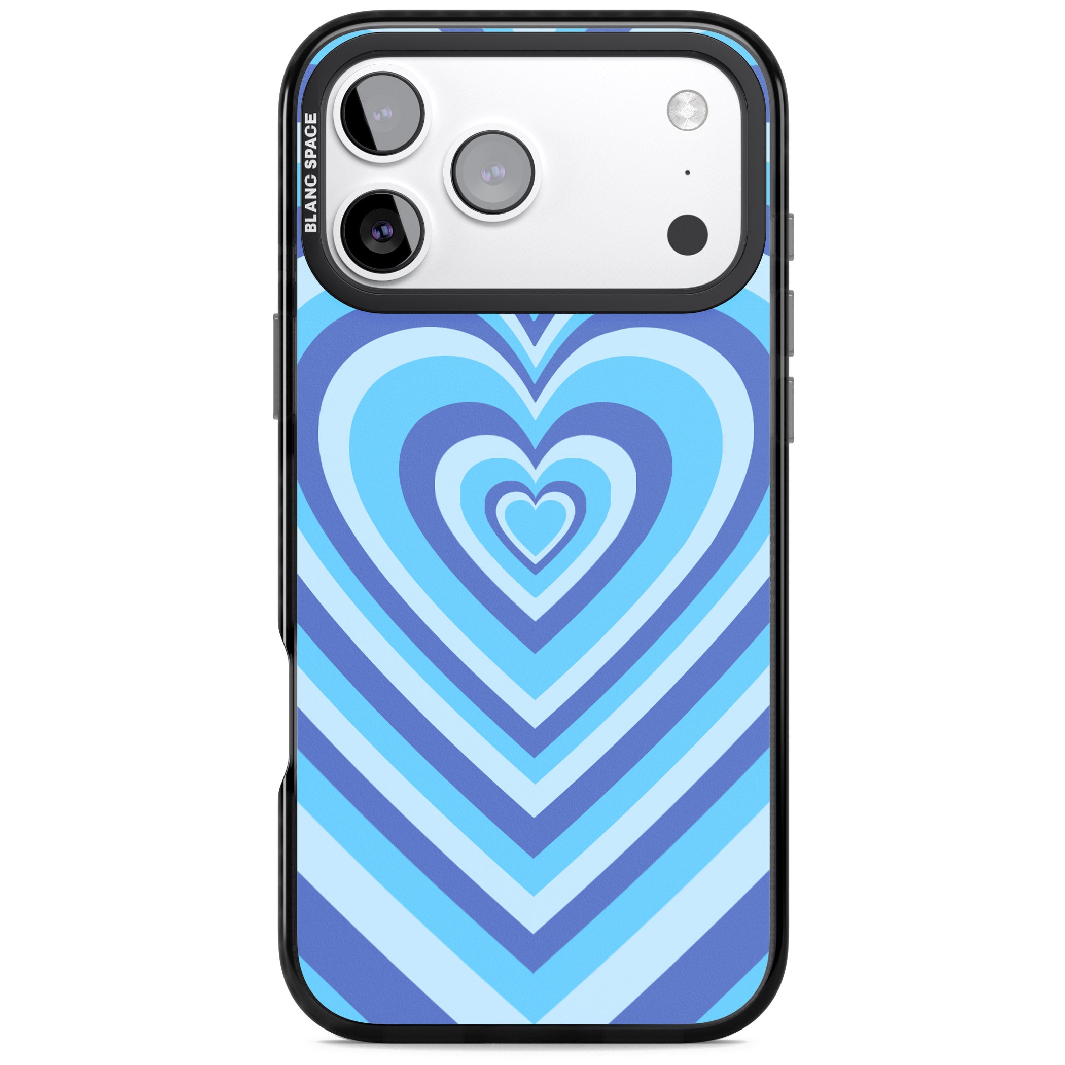 Blue Heart Illusion iPhone 17 Pro Impact Pro Black Phone Case