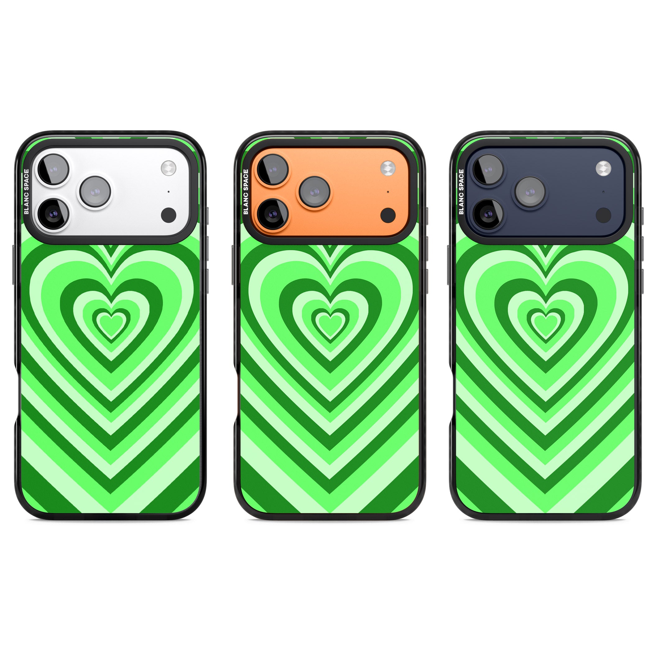Green Heart Illusion iPhone 17 Pro Impact Pro Black Phone Case APT Impact Protection