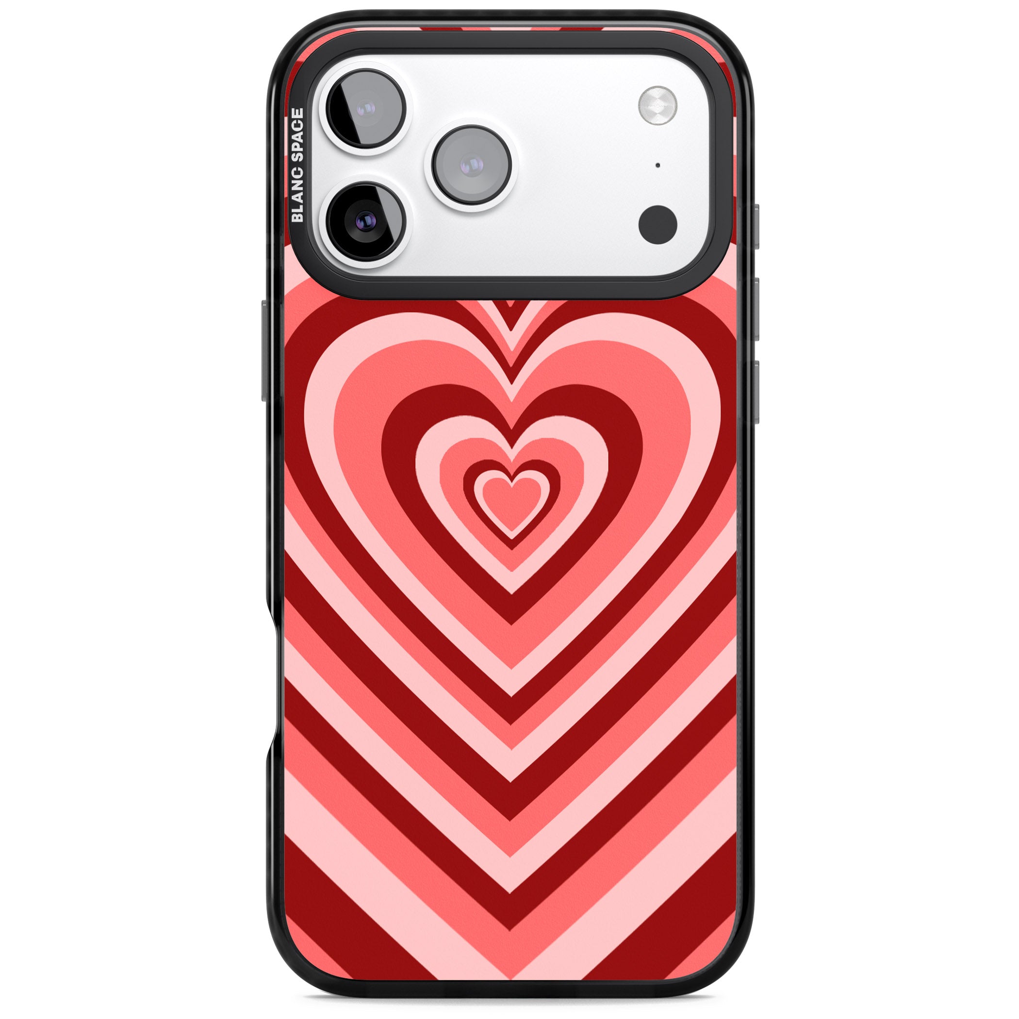 Red Heart Illusion iPhone 17 Pro Impact Pro Black Phone Case