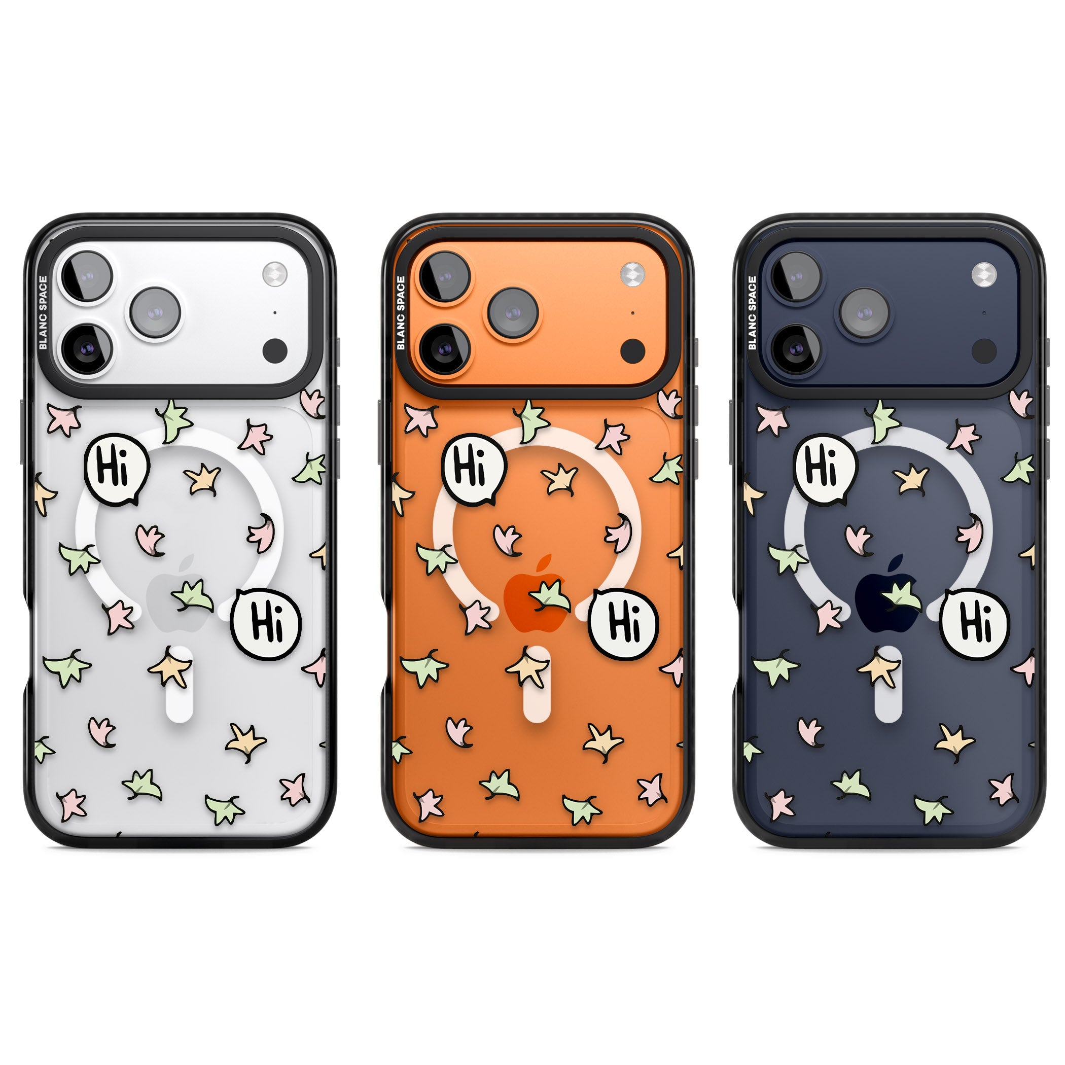 Heartstopper Leaves Pattern iPhone 17 Pro Impact Pro Black Phone Case APT Impact Protection