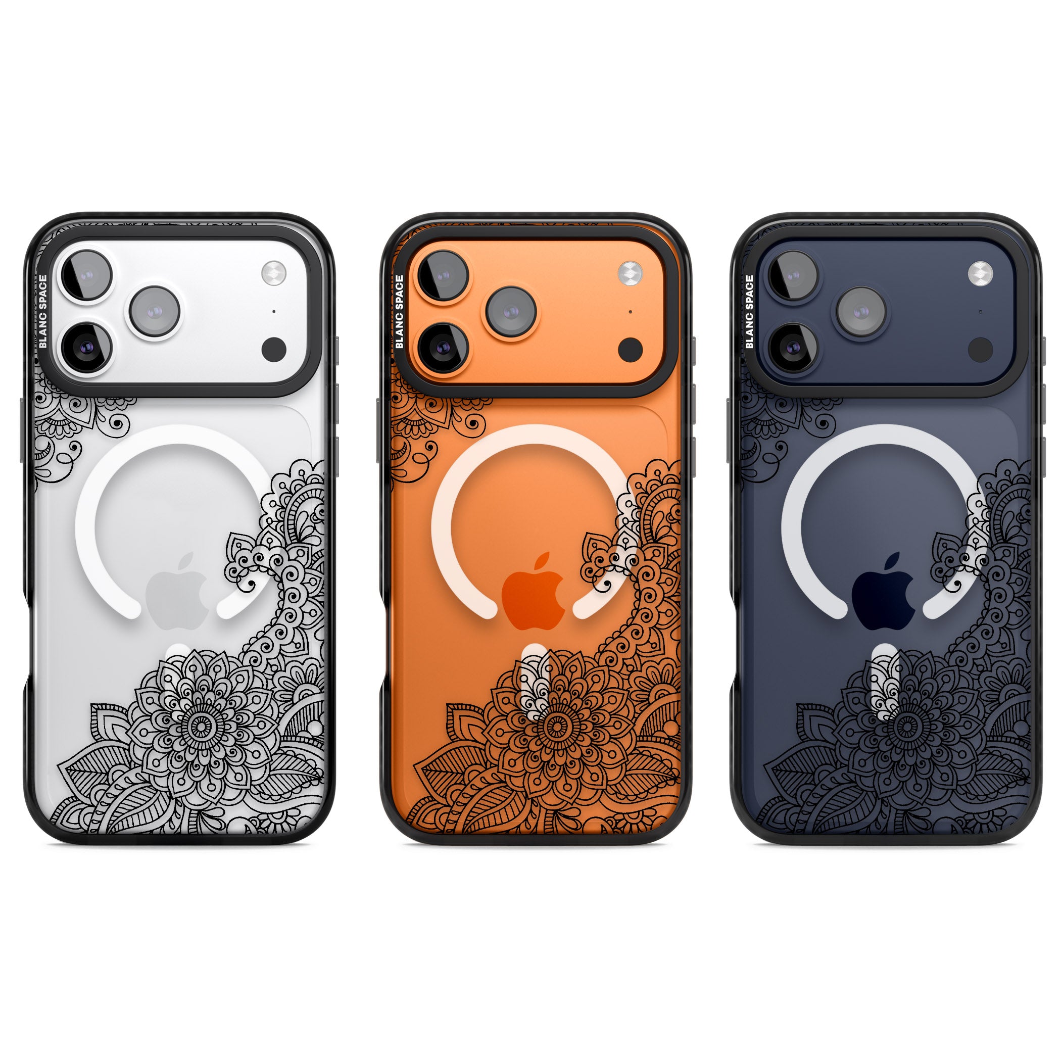 Black Henna Botanicals iPhone 17 Pro Impact Pro Black Phone Case APT Impact Protection