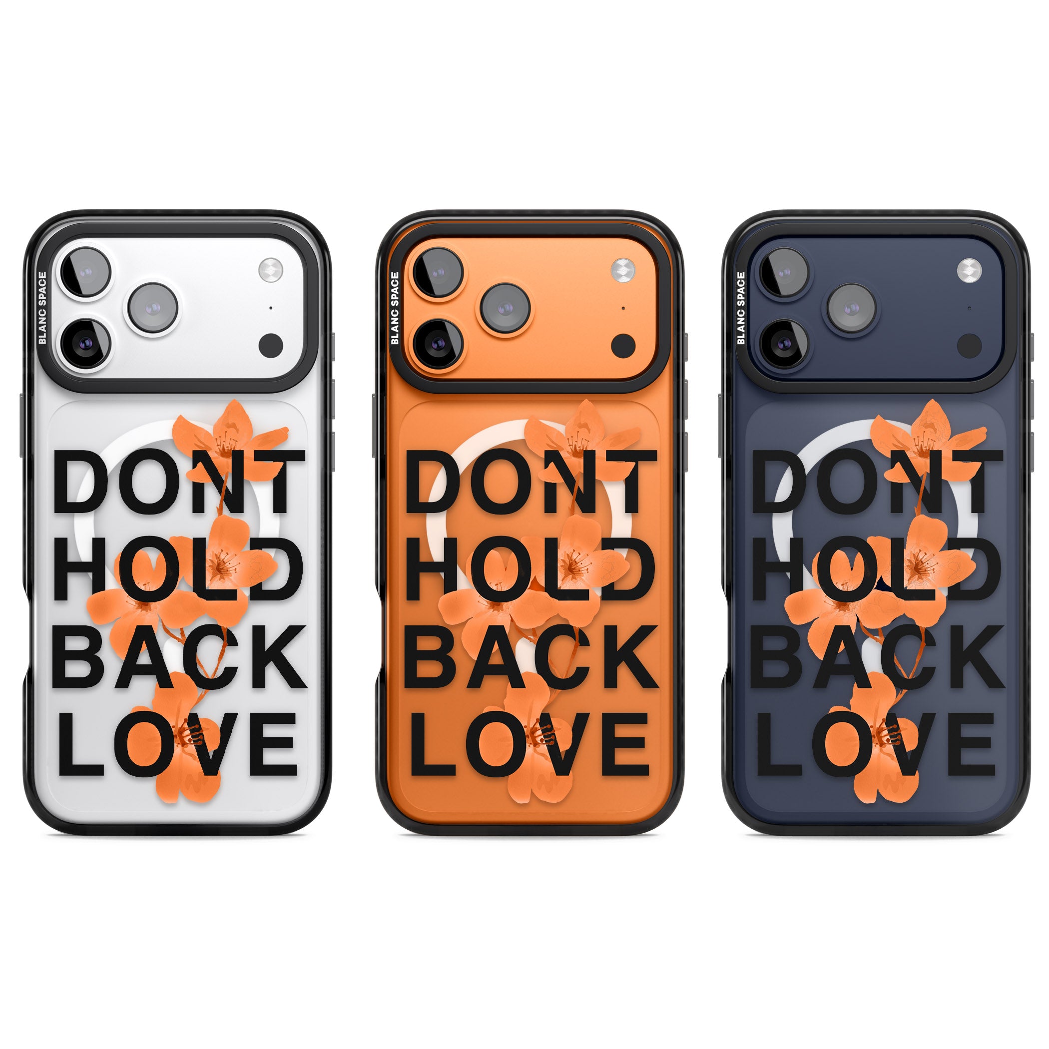 Don'T Hold Back Love Orange & Black iPhone 17 Pro Impact Pro Black Phone Case APT Impact Protection