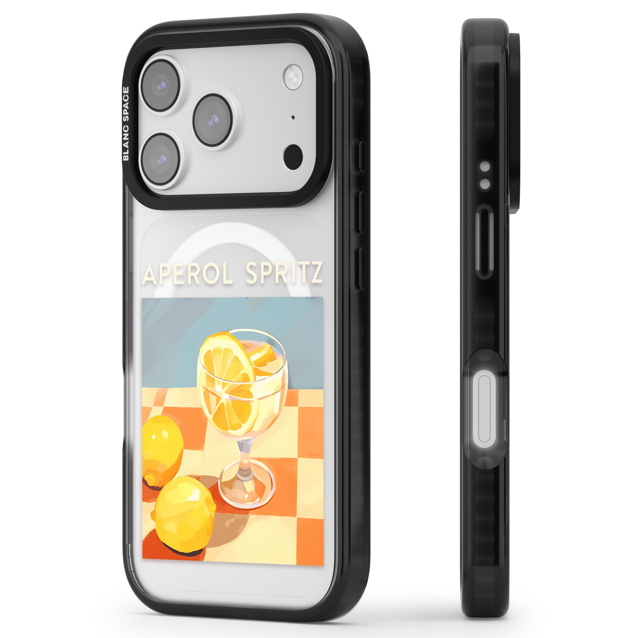 Lemon Spritz iPhone 17 Pro Impact Pro Black Phone Case Side Profile
