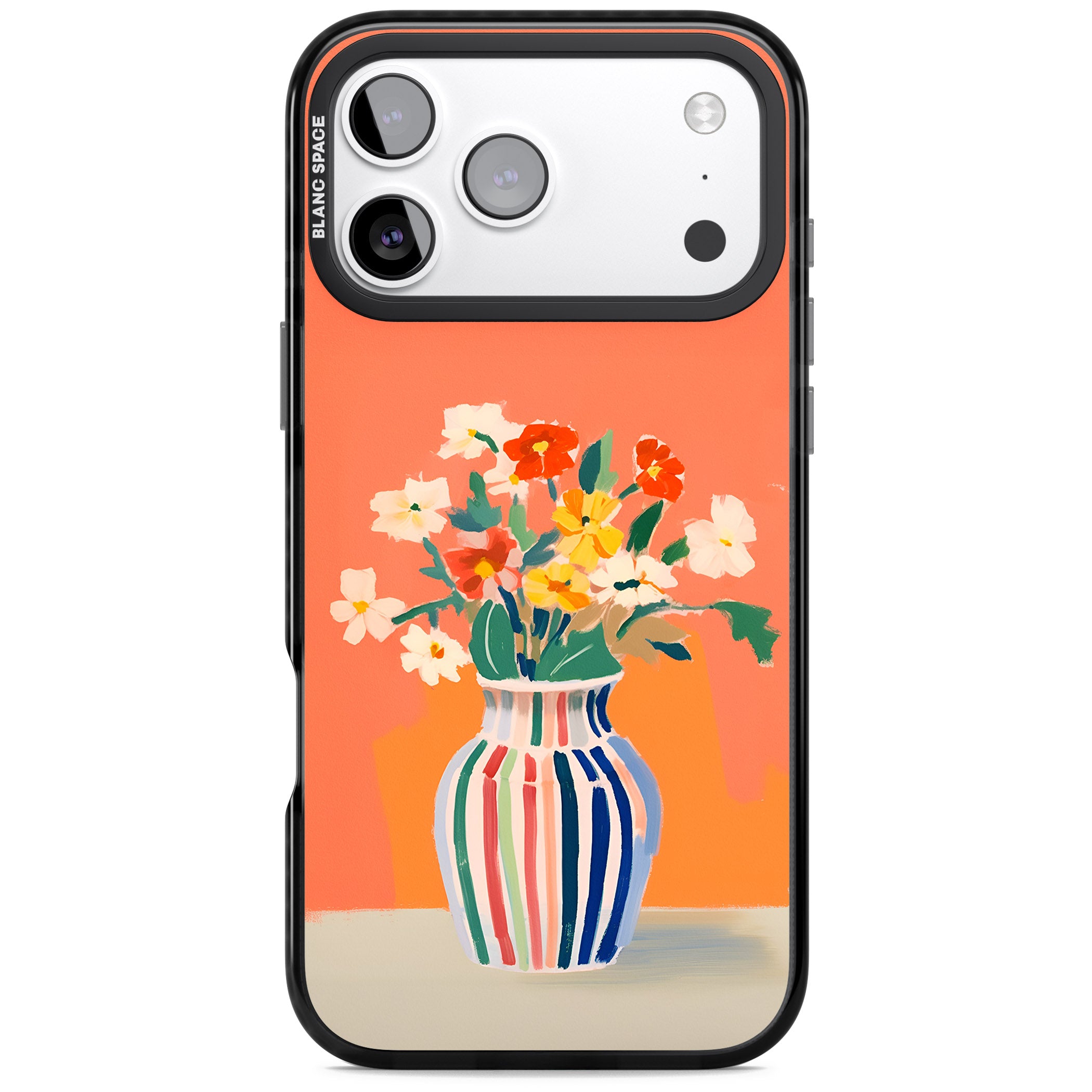 Coral Flower Vase iPhone 17 Pro Impact Pro Black Phone Case