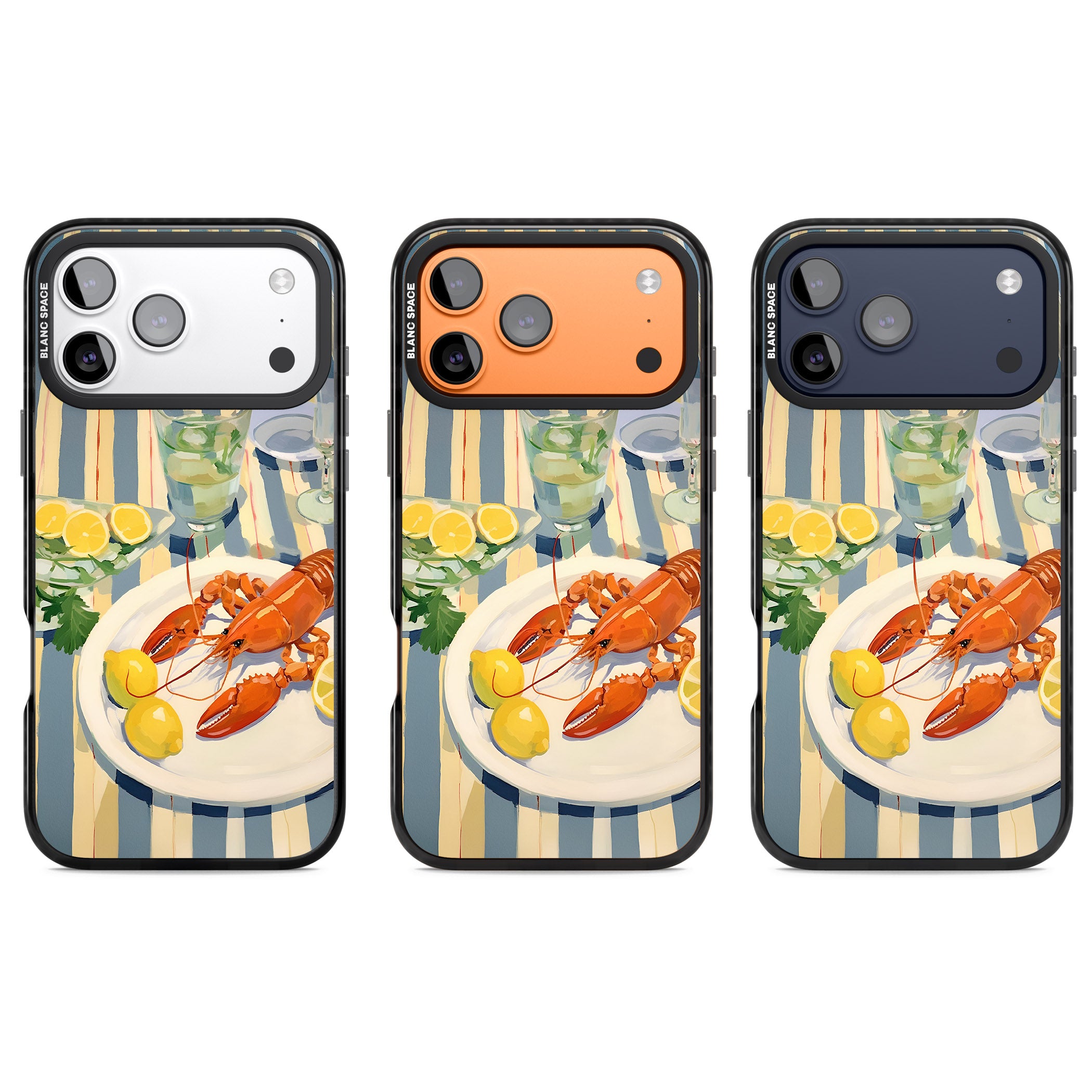 Lobster & Lemons iPhone 17 Pro Impact Pro Black Phone Case APT Impact Protection