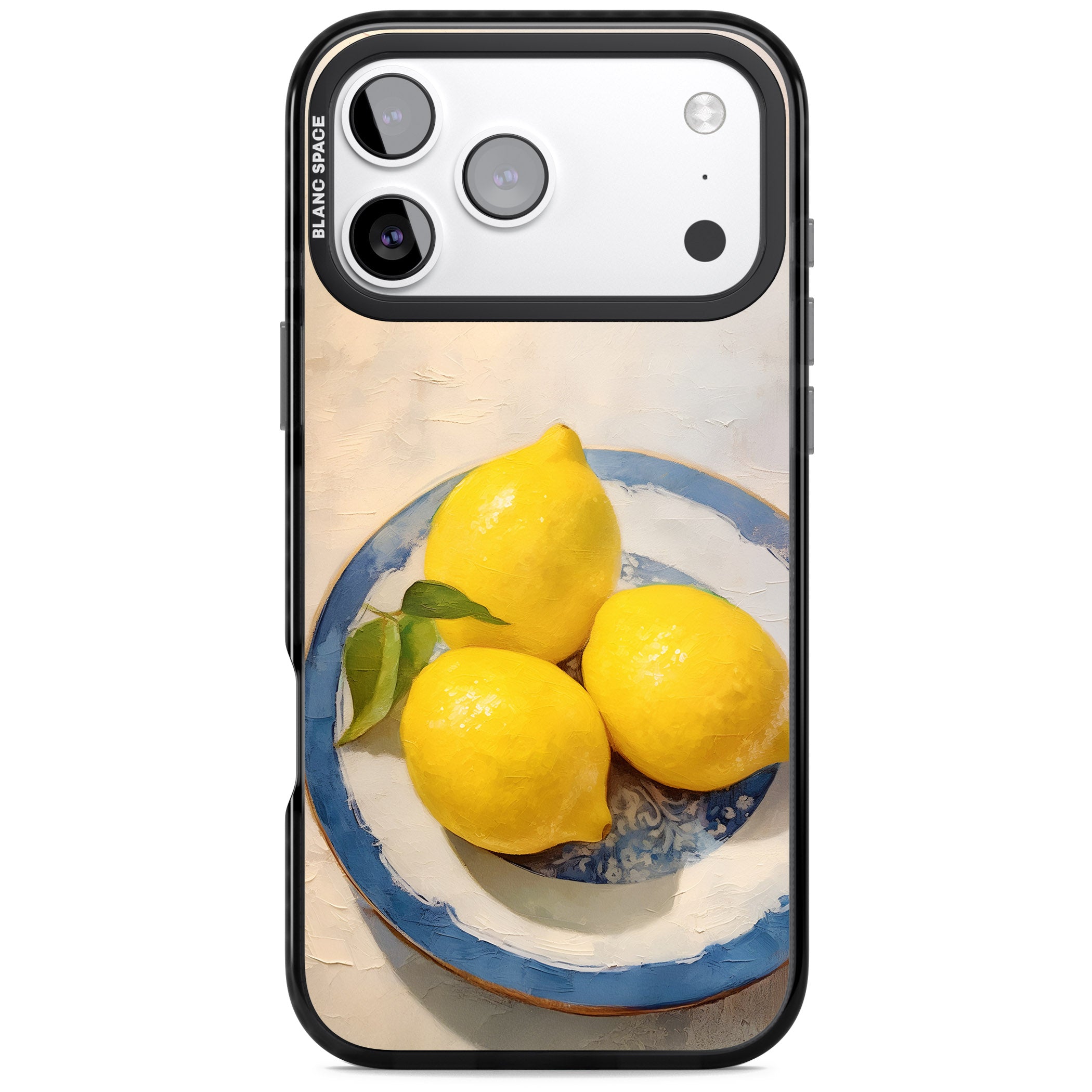 Lemons on Porcelain iPhone 17 Pro Impact Pro Black Phone Case