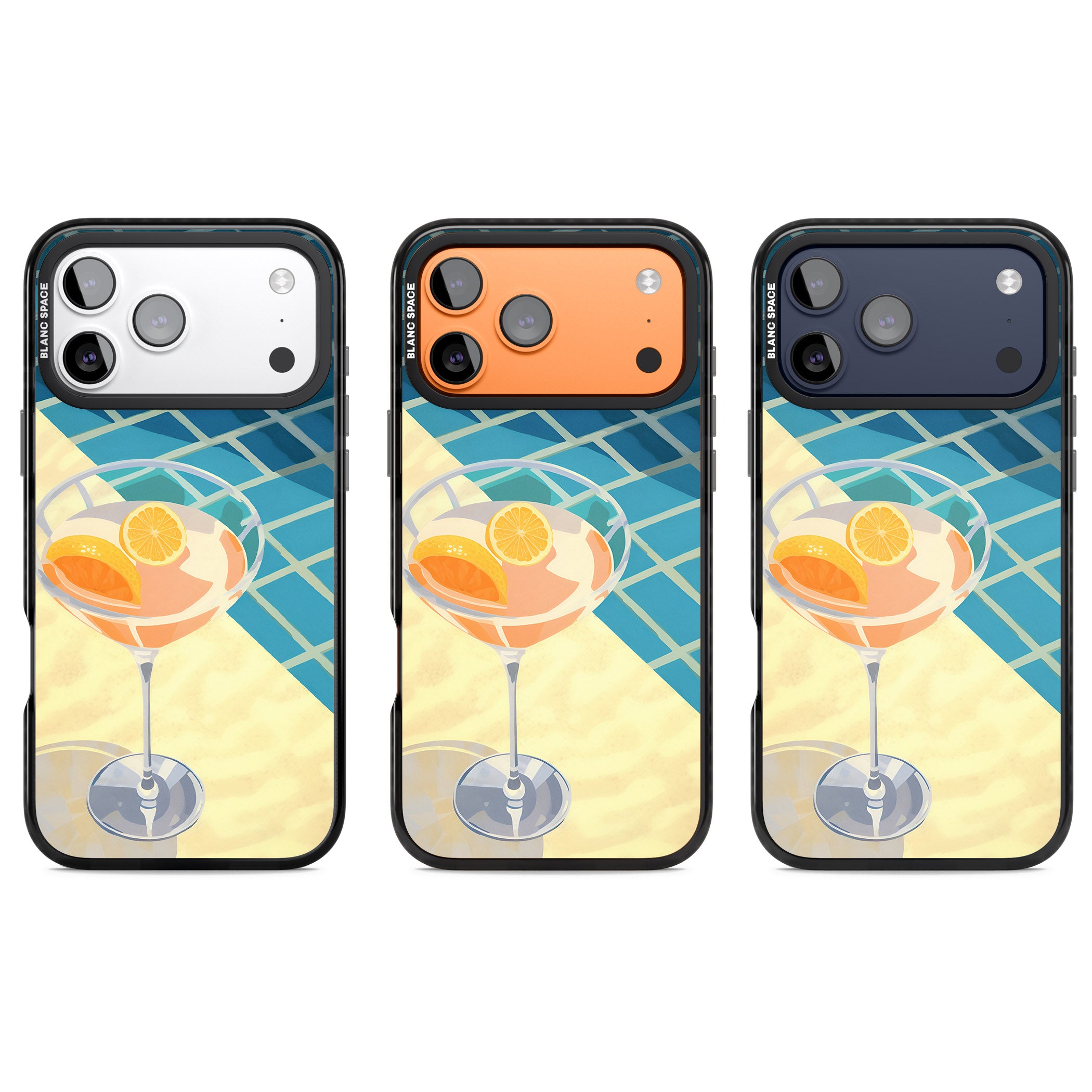Poolside Citrus Cocktail iPhone 17 Pro Impact Pro Black Phone Case APT Impact Protection