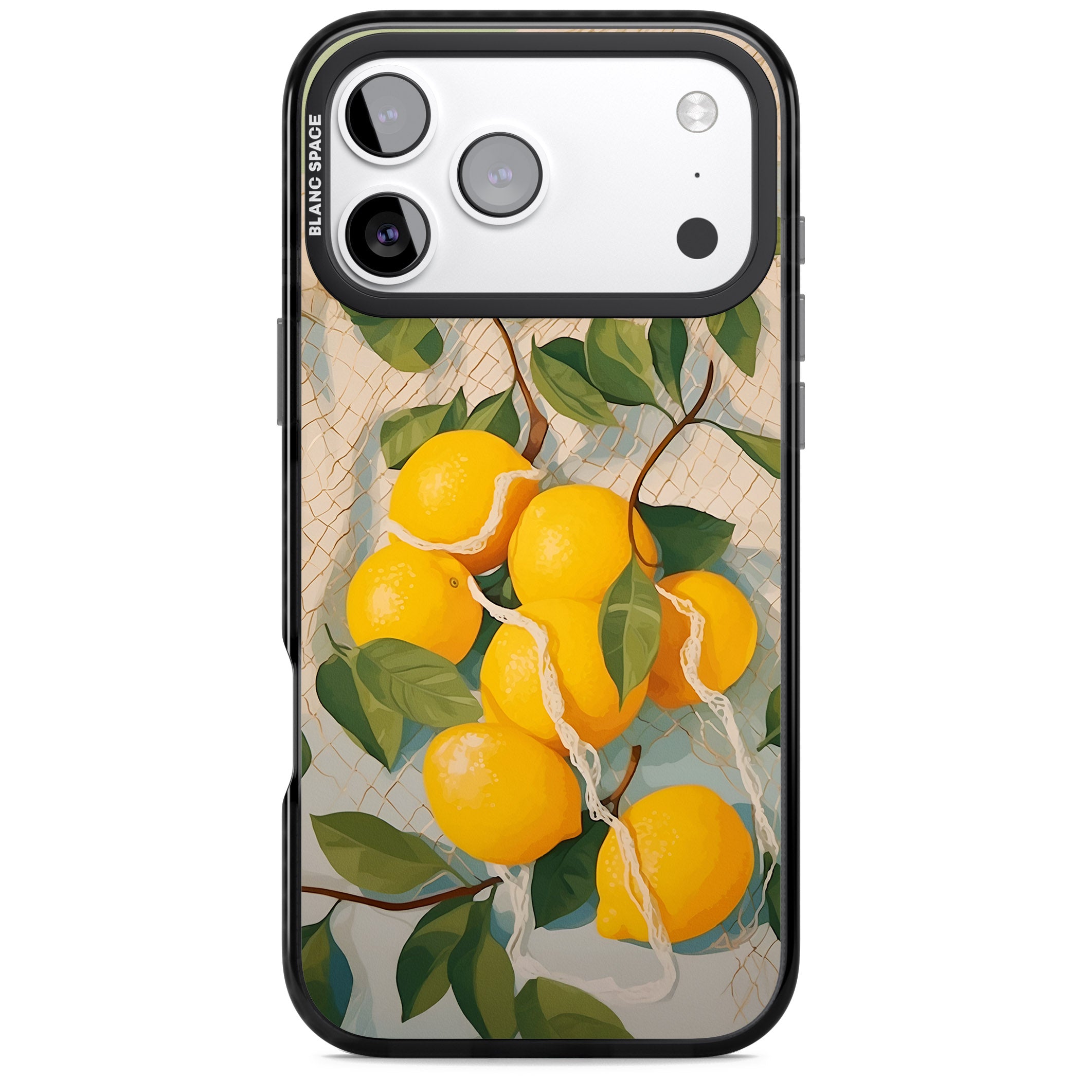 Lemon Vines iPhone 17 Pro Impact Pro Black Phone Case