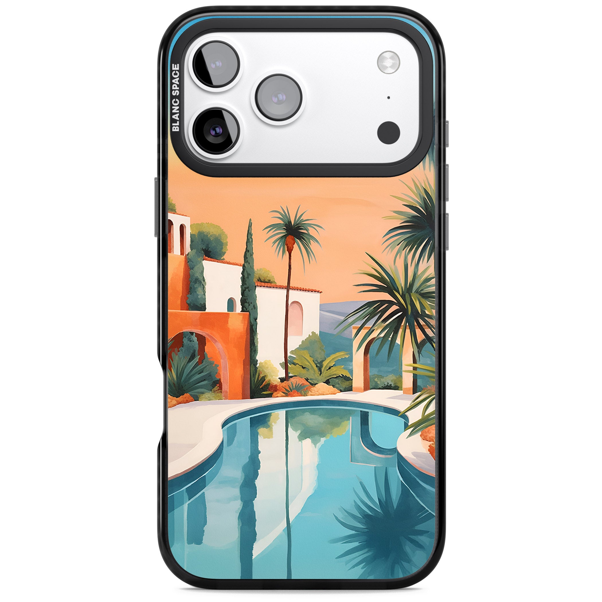 Villa Sunset iPhone 17 Pro Impact Pro Black Phone Case