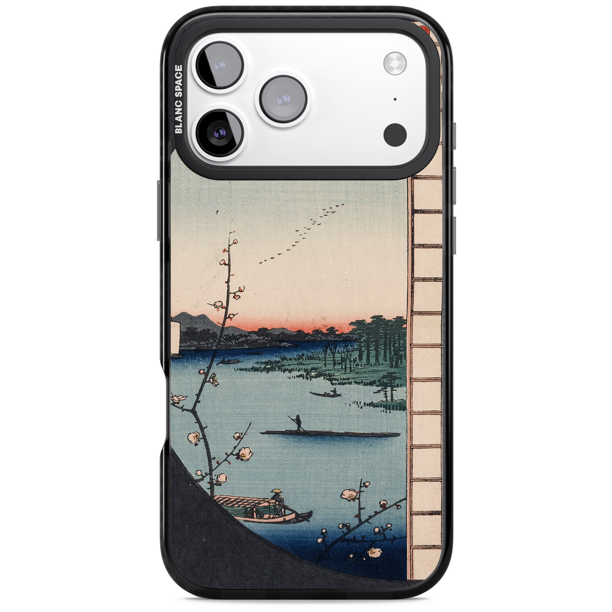 Vintage Japanese Illustrations Lake At Sunset iPhone 17 Pro Impact Pro Black Phone Case