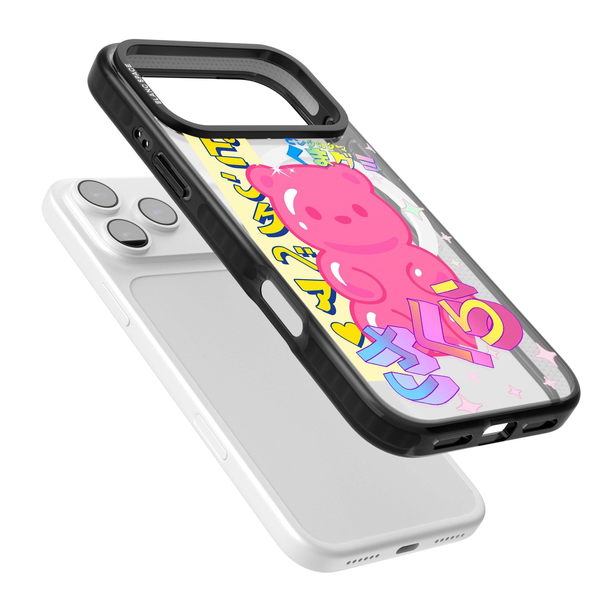 Kawaii Pink Bear Collage iPhone 17 Pro Impact Pro Black Phone Case Colours