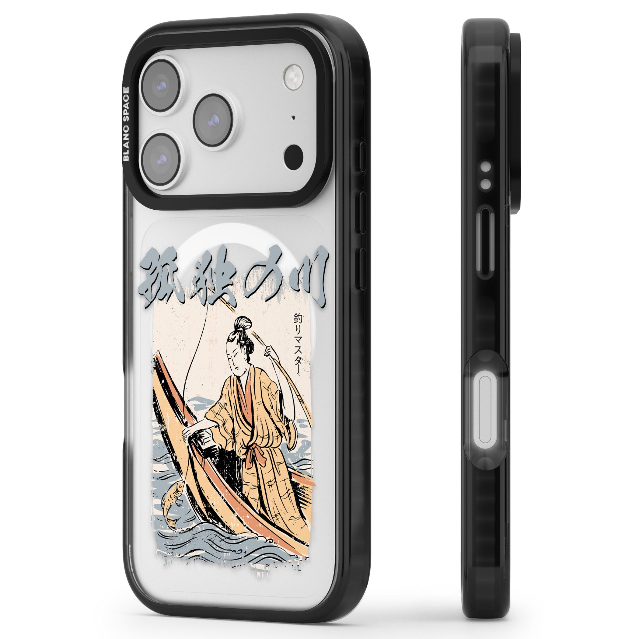 Japanese River iPhone 17 Pro Impact Pro Black Phone Case Side Profile