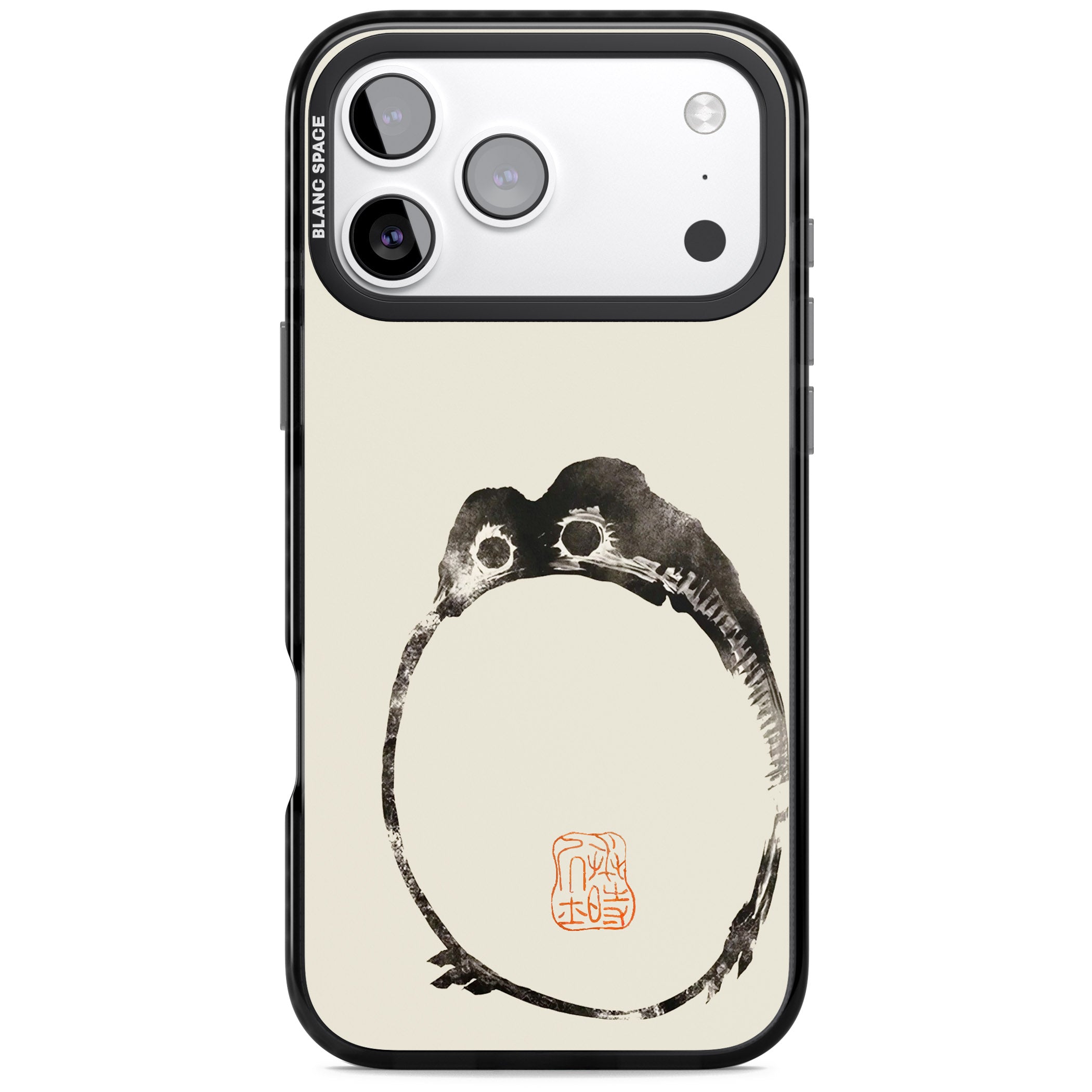 Matsumoto Hoji Round Frog iPhone 17 Pro Impact Pro Black Phone Case