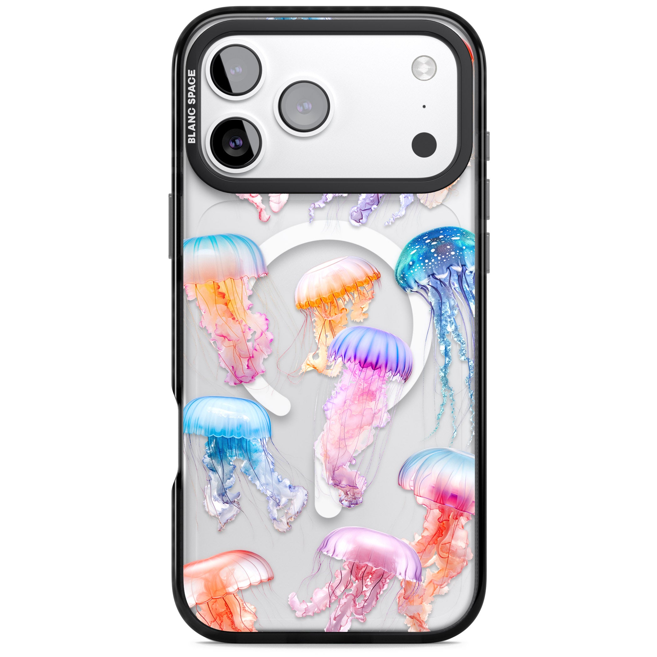 Vibrant Jellyfish iPhone 17 Pro Impact Pro Black Phone Case