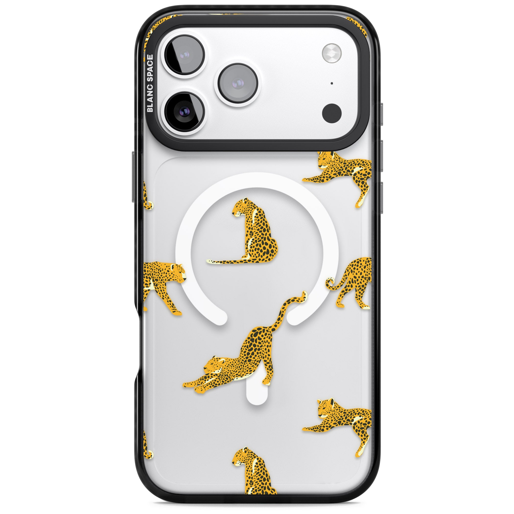 Leopard Spots iPhone 17 Pro Impact Pro Black Phone Case