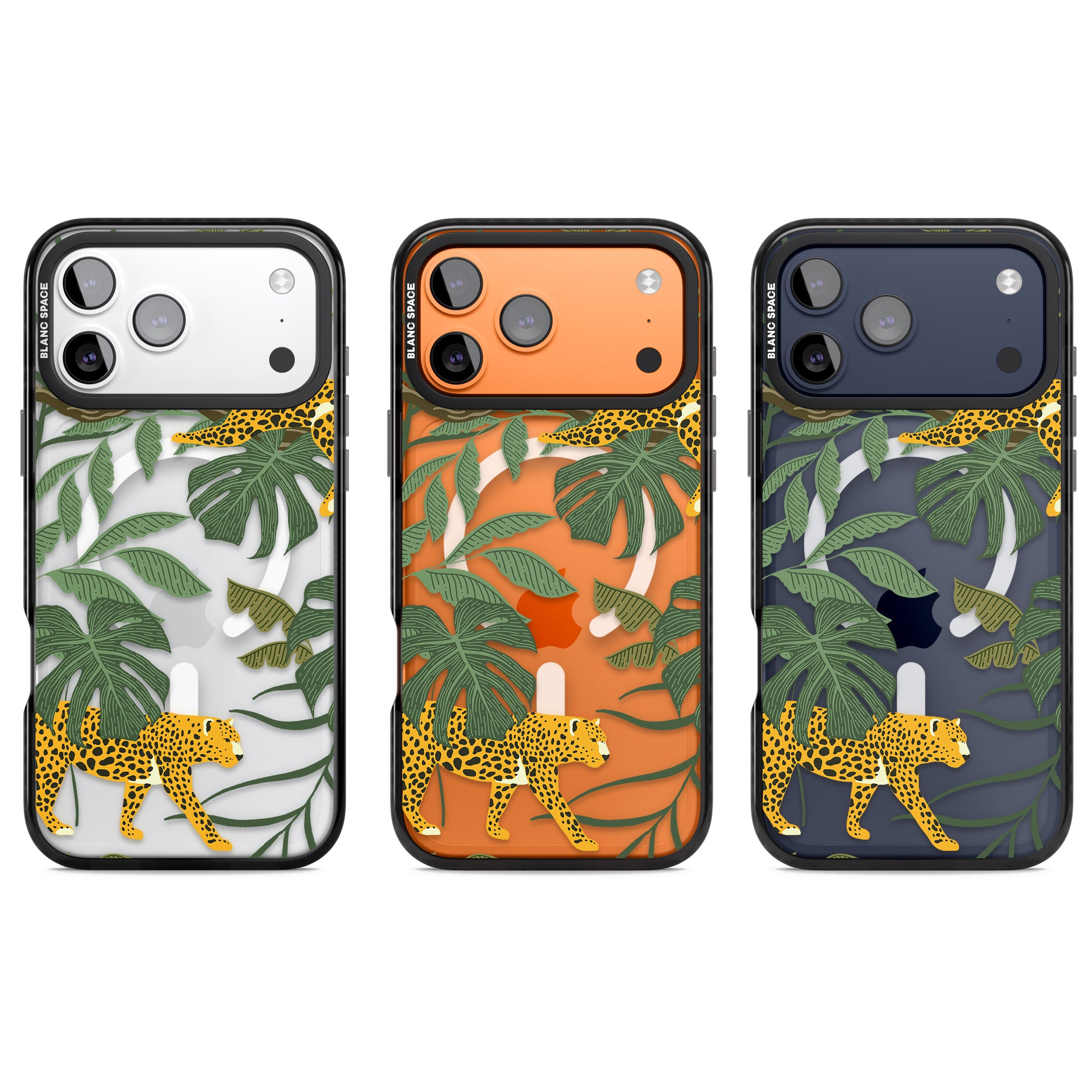 Jungle Cat Pattern iPhone 17 Pro Impact Pro Black Phone Case APT Impact Protection