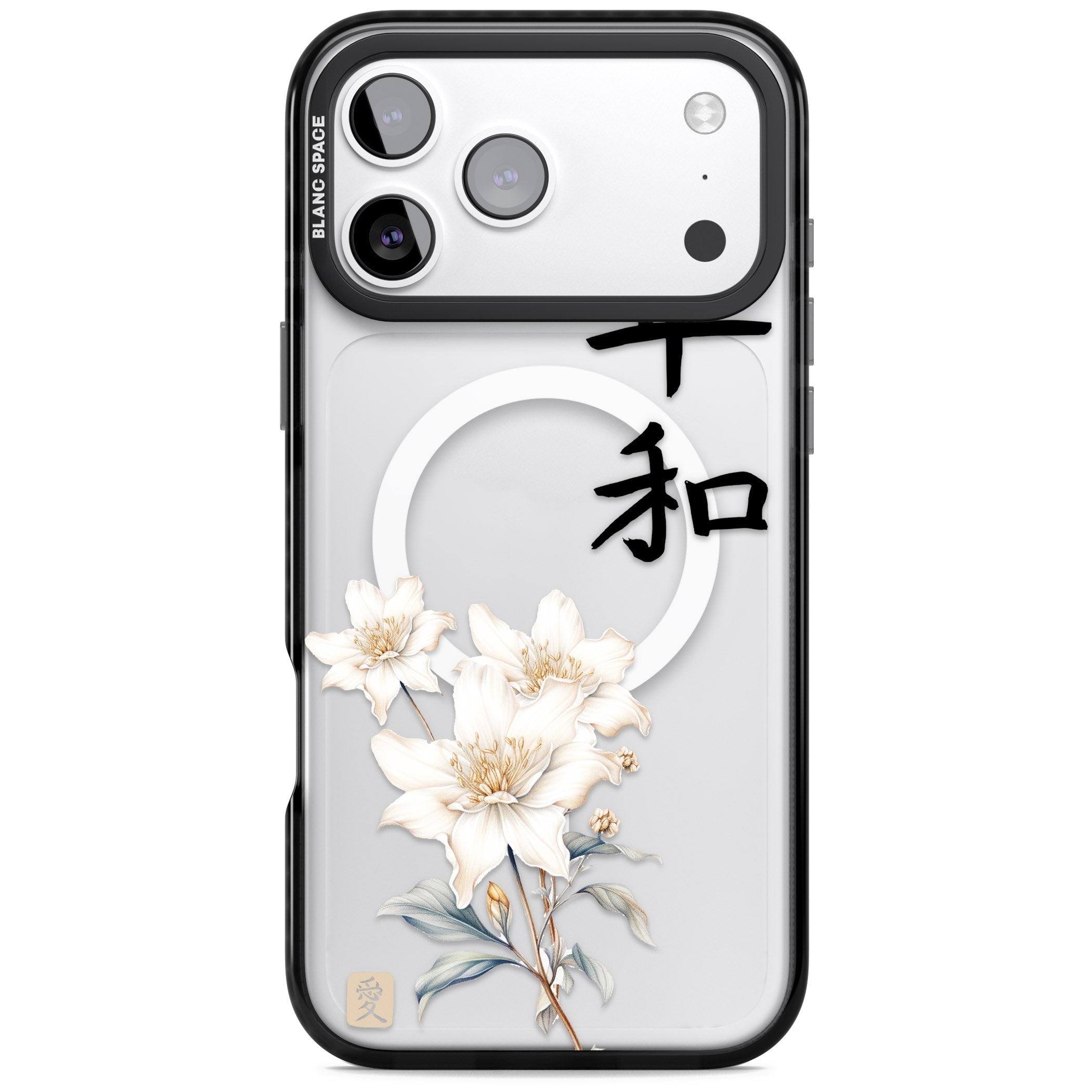 Peace And Flowers iPhone 17 Pro Impact Pro Black Phone Case