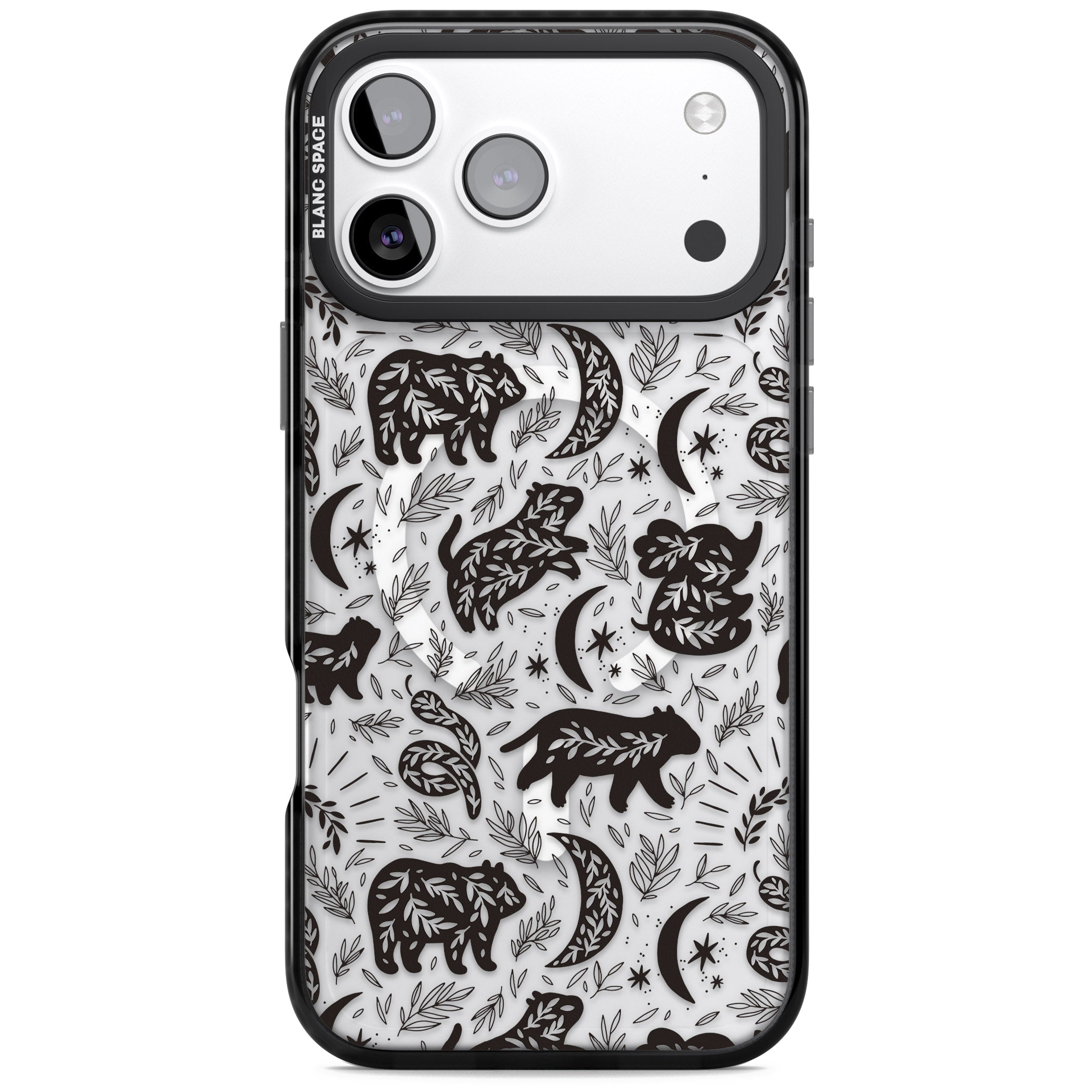 Midnight Forest Animals iPhone 17 Pro Impact Pro Black Phone Case